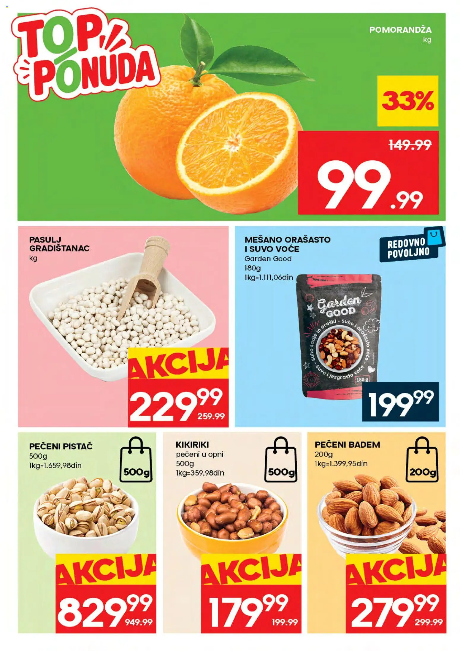 Mercator katalog - važi od 06.08.2026 | Strana: 3 | Proizvode: Pasulj, Badem, Kikiriki, Pomorandza