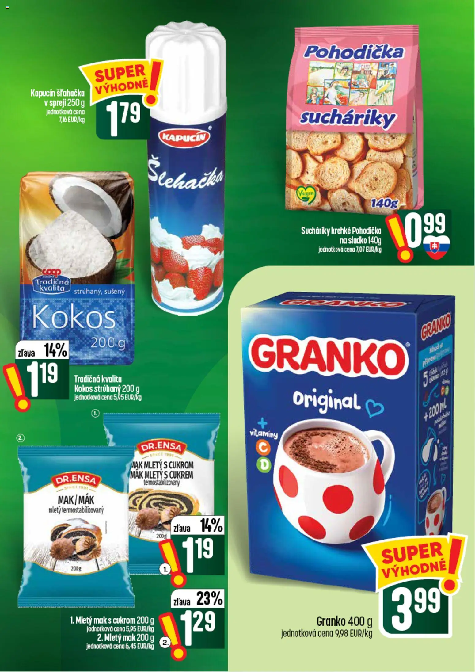 Nové COOP Jednota akcie – leták je platný od 03.09.2026 | Strana: 37 | Produkty: Kokos, Granko, Mak