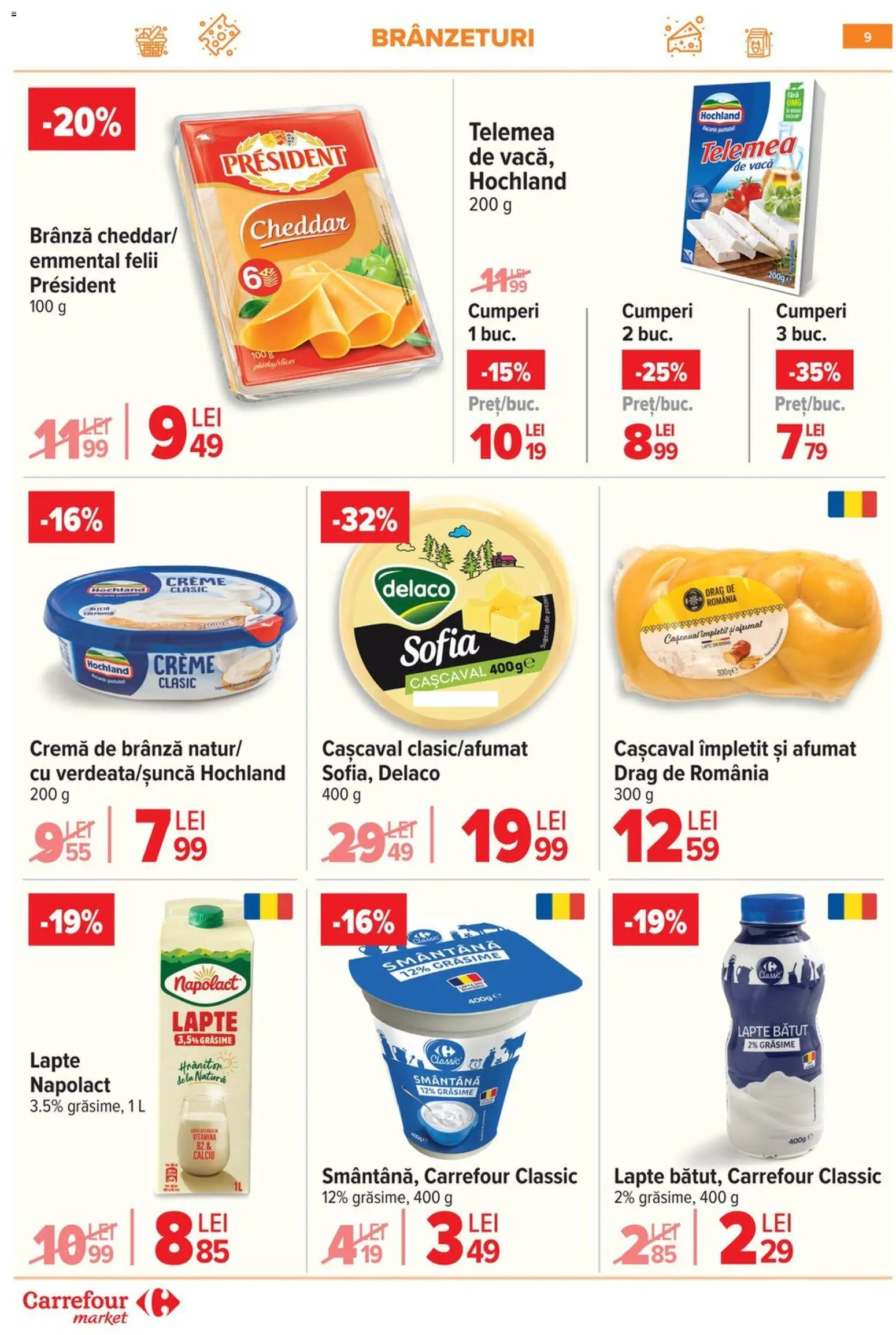 Noul catalog Carrefour – valabil de la 03.06.2026 | Pagină: 9 | Produse: Light Kedi Konservesi, Cremă, Cremă de brânză, Smântână