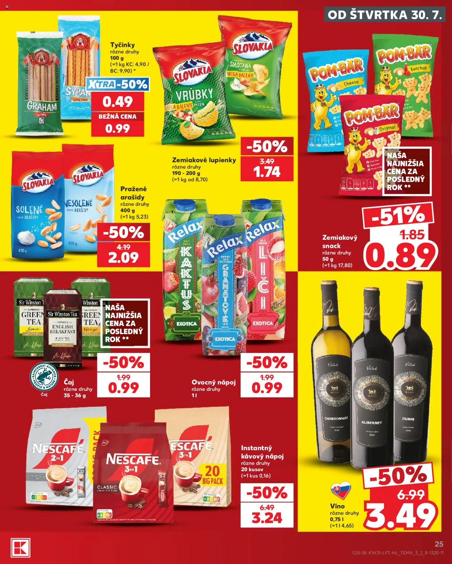 Nové Kaufland akcie – leták je platný od 30.07.2026 | Strana: 25 | Produkty: Pizza, Víno, Mango, Arašidy