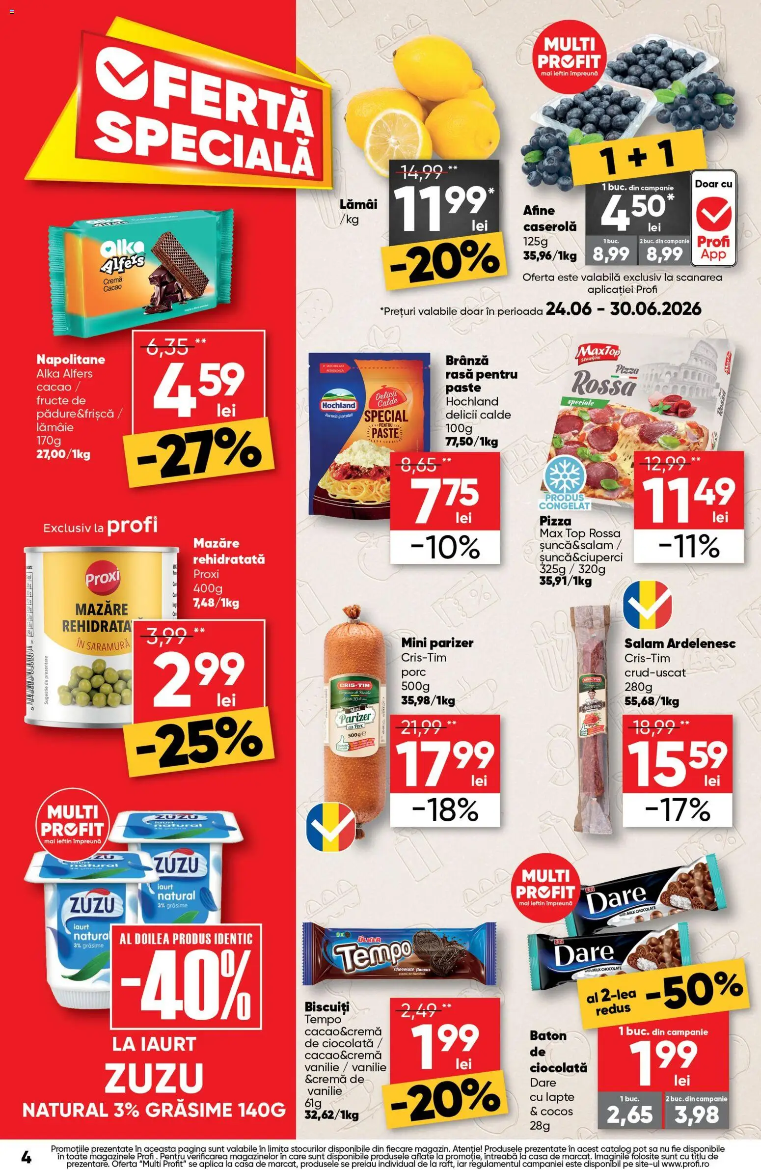 Noul catalog Profi – valabil de la 08.07.2026 | Pagină: 4 | Produse: Top, Salam, Parizer, Cacao