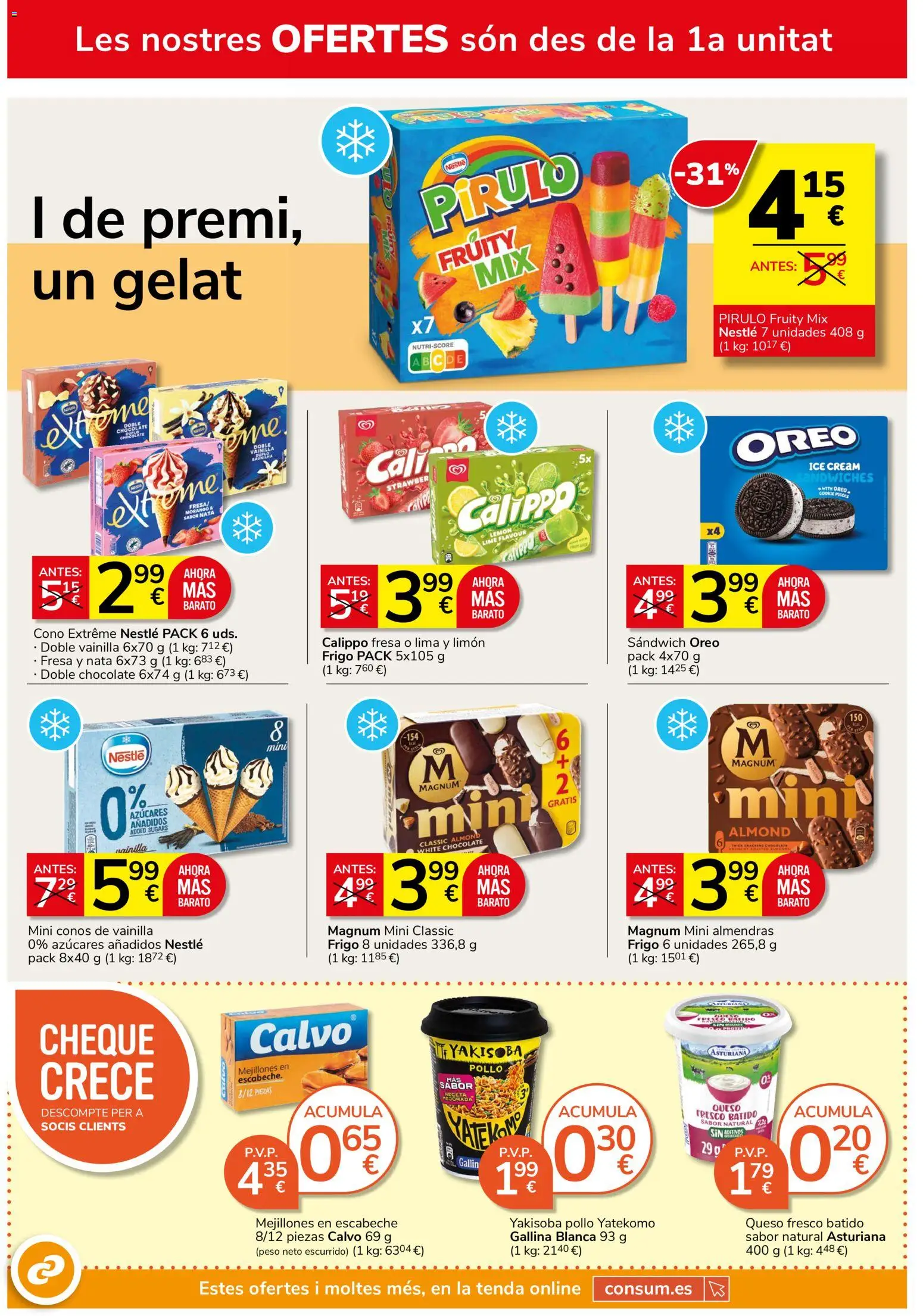 Consum folleto │ válido desde el 25/06/2026 | Página: 12 | Productos: Lima, Queso, Chocolate, Peso