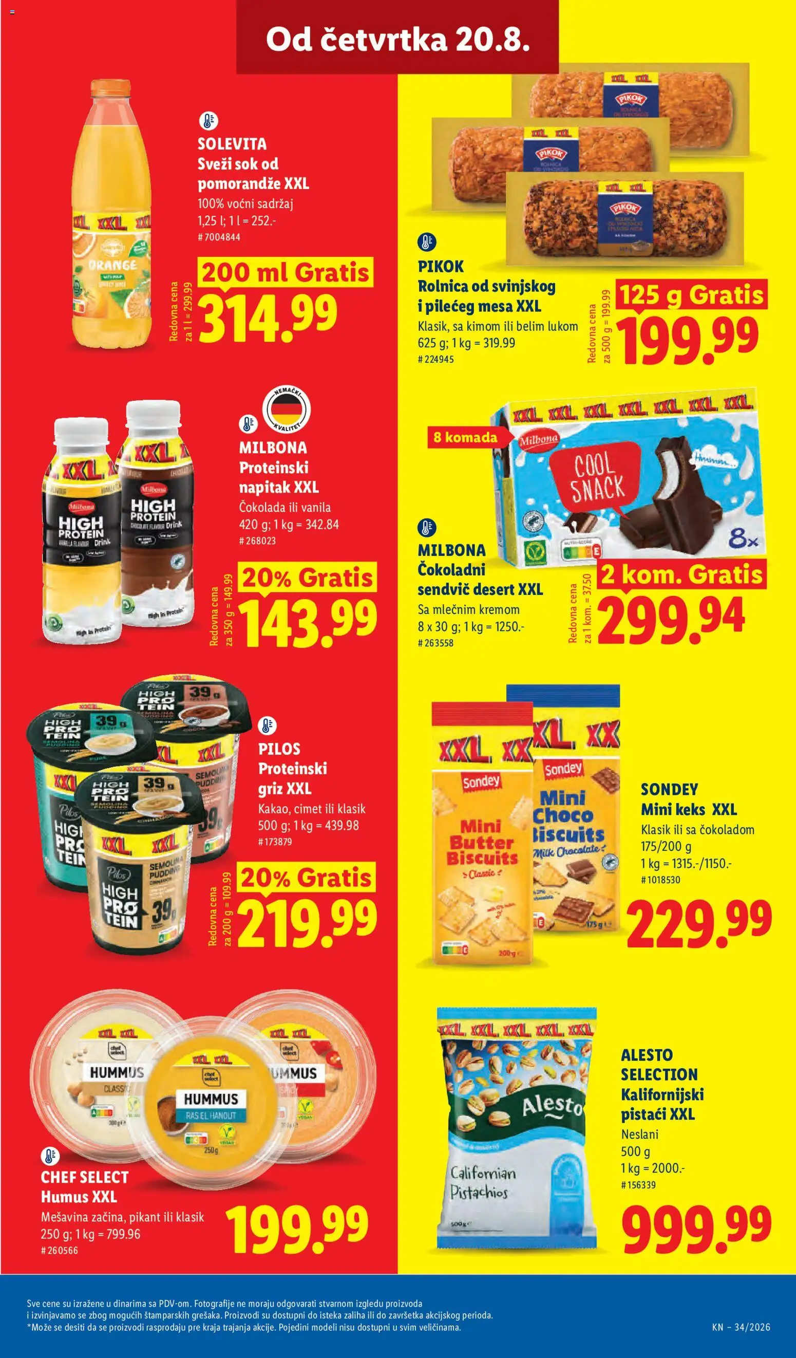Lidl katalog - važi od 20.08.2026 | Strana: 73 | Proizvode: Protein, Vanila, Pistaći, Čokolada
