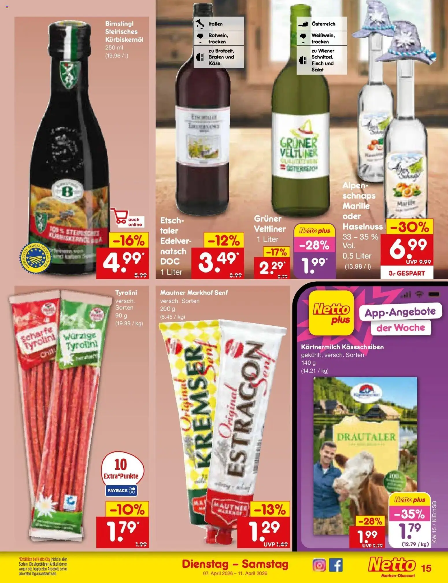 Netto Marken-Discount Prospekt München	 – gültig ab 07.04.2026 | Seite: 17 | Produkte: Käse, Schnaps, Fisch, Salat