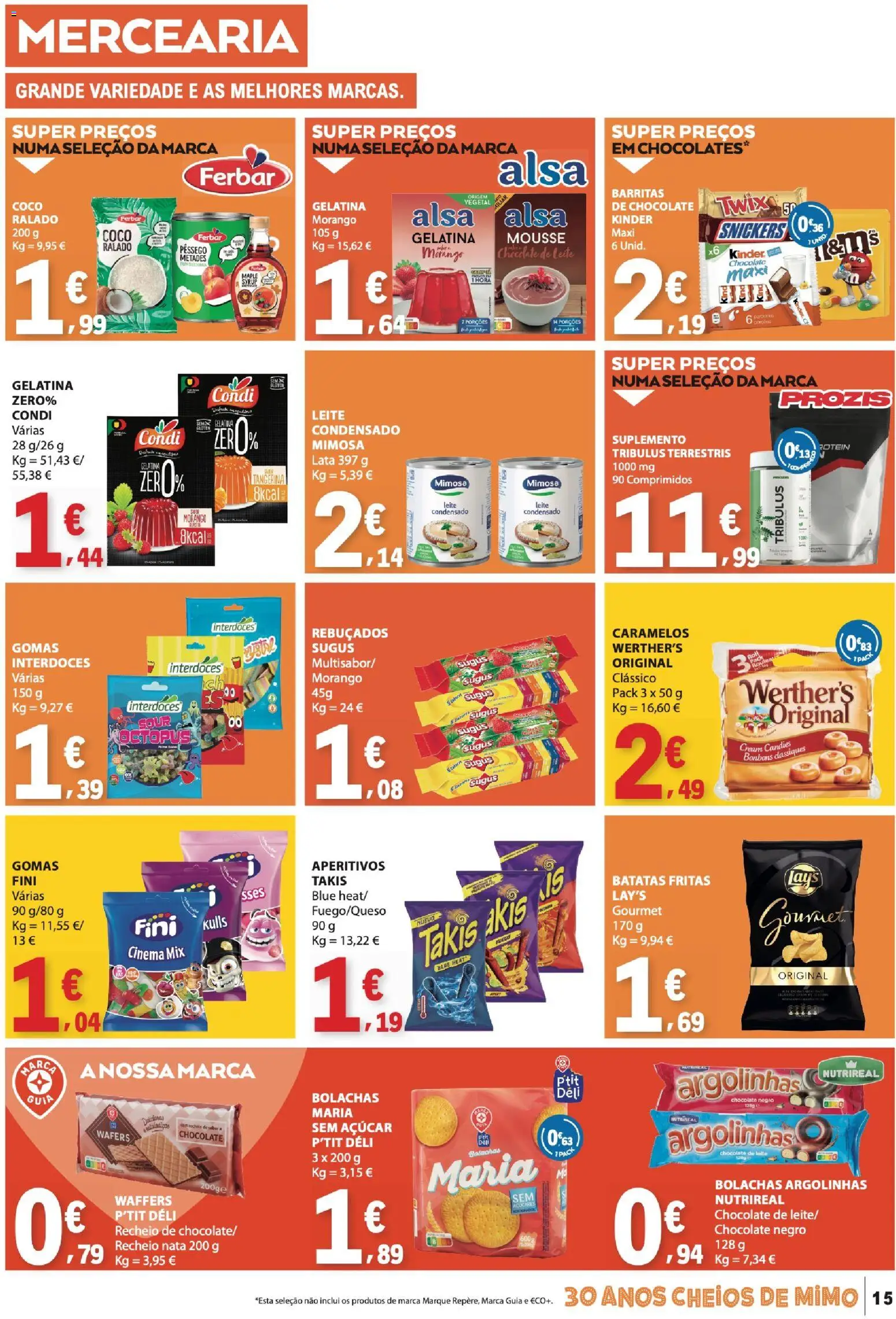 E.Leclerc folheto │ válido de 16.04.2026 | Página: 15 | Produtos: Leite, Chocolate, Açúcar, Nata