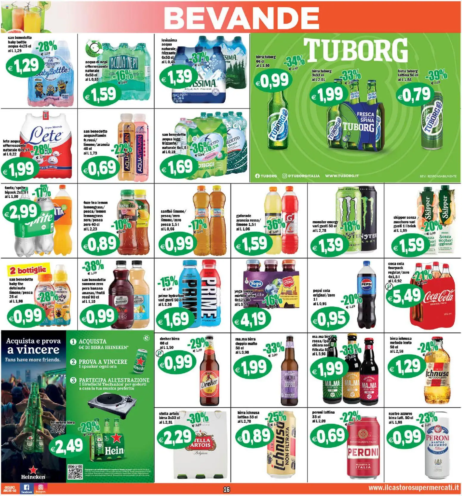 Volantino Il Castoro del 10.06.2026 | Pagina: 16 | Prodotti: Birra, Ananas, The, Coca Cola