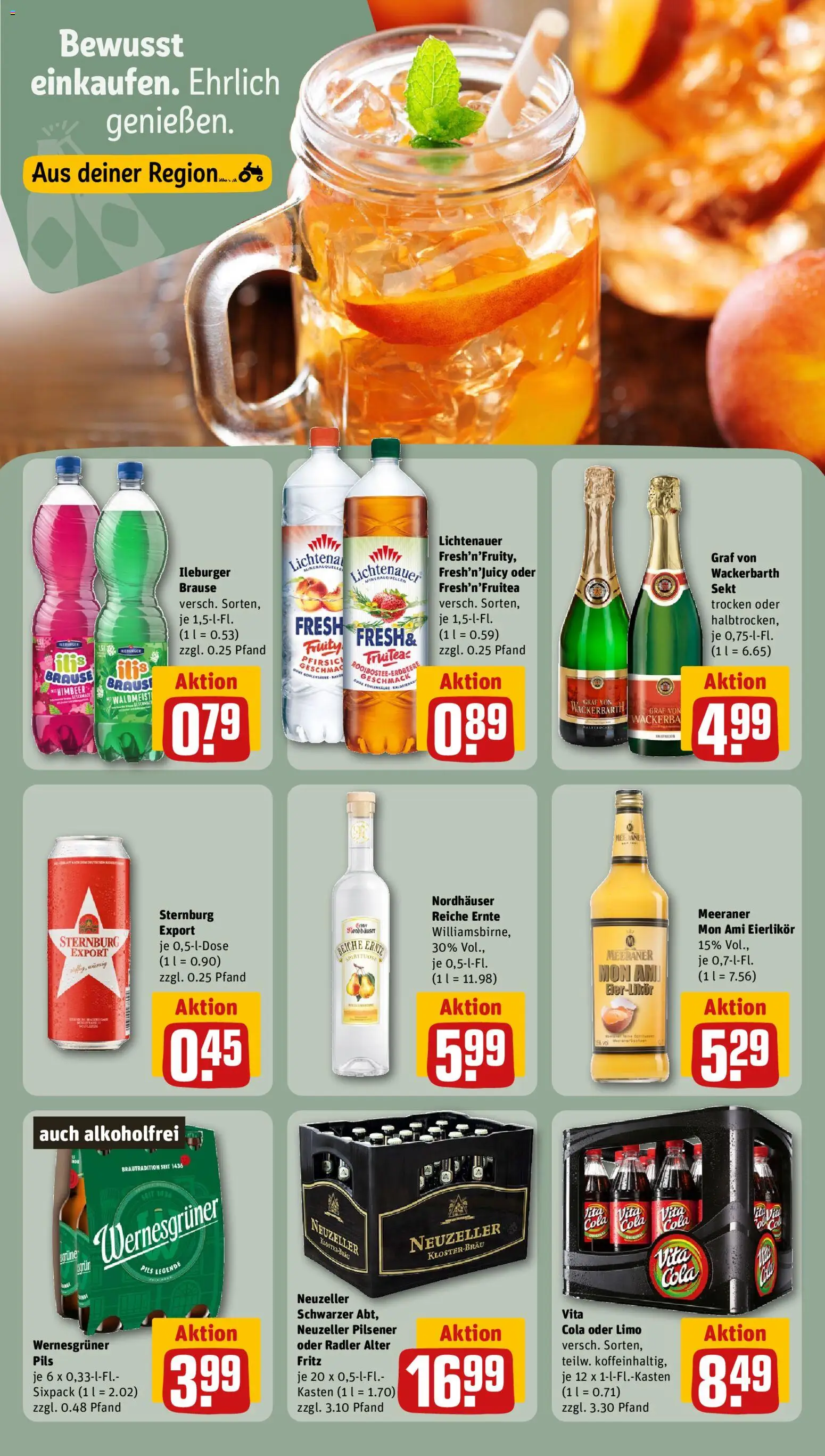 Rewe Prospekt – gültig ab 13.07.2026 | Seite: 15 | Produkte: Cola, Sekt, Pils, Wernesgruner