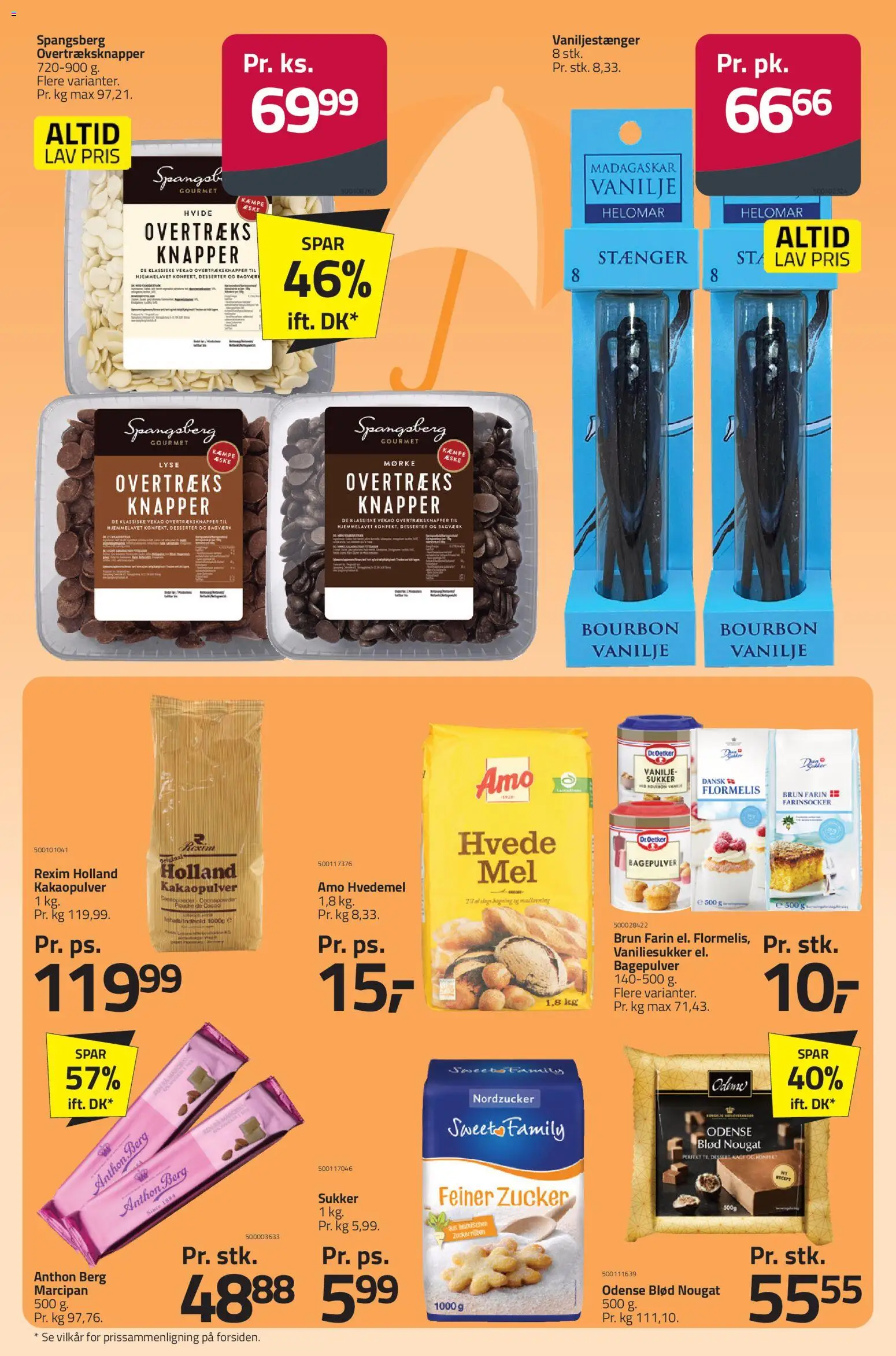 Fleggaard tilbudsavis – gyldig fra 23/09/2026 | Side: 42 | Produkter: Brun farin, Hvedemel, Sukker, Nougat