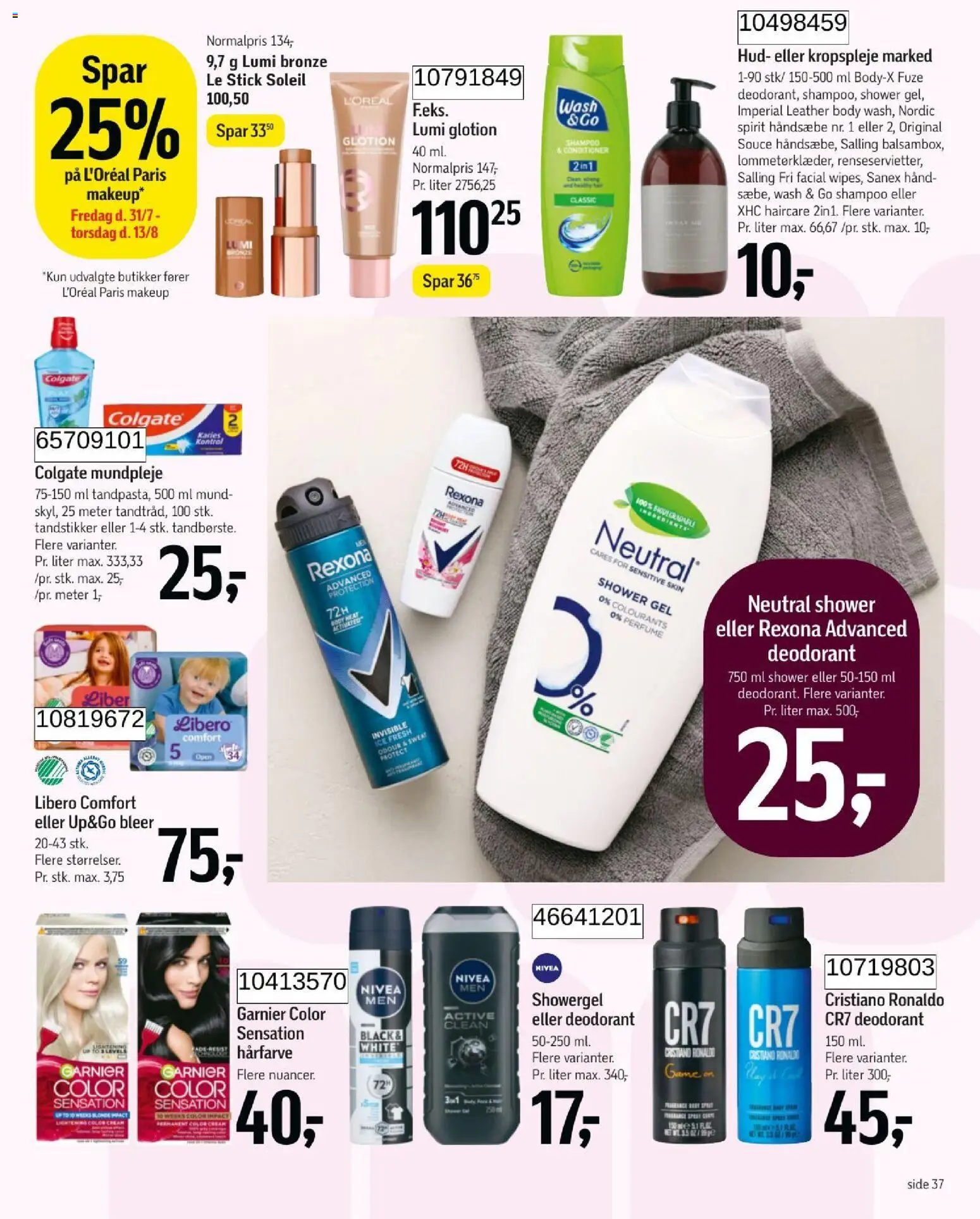Føtex tilbudsavis – gyldig fra 31/07/2026 | Side: 50 | Produkter: Makeup, Shampoo, Hårfarve, Deodorant