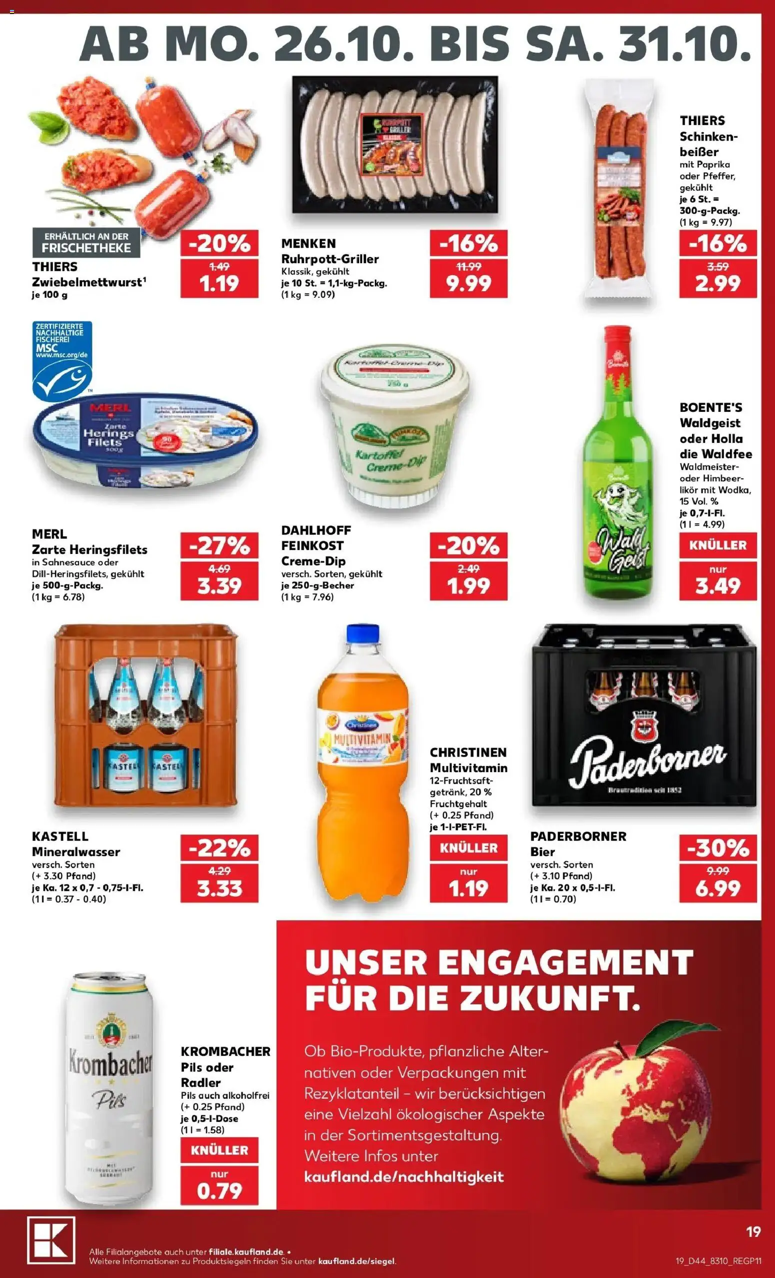 Prospekt Kaufland ab 26.10.2026 » Angebote Online zum Blättern | Seite: 23 | Produkte: Bier, Likör, Paprika, Schinken