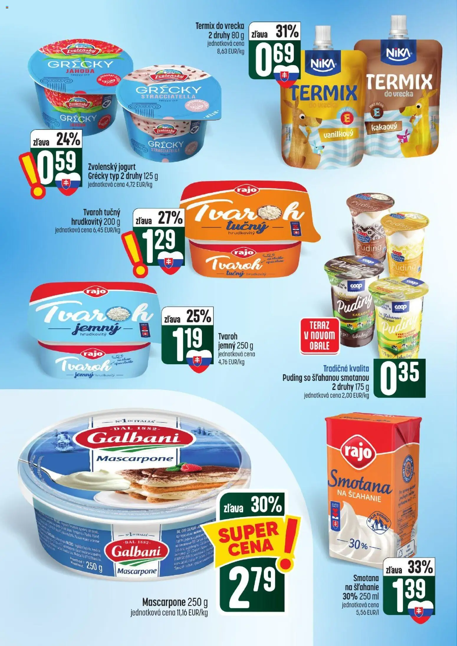 Nové COOP Jednota akcie – leták je platný od 15.10.2026 | Strana: 22 | Produkty: Jogurt, Smotana, Termix, Tvaroh tučný