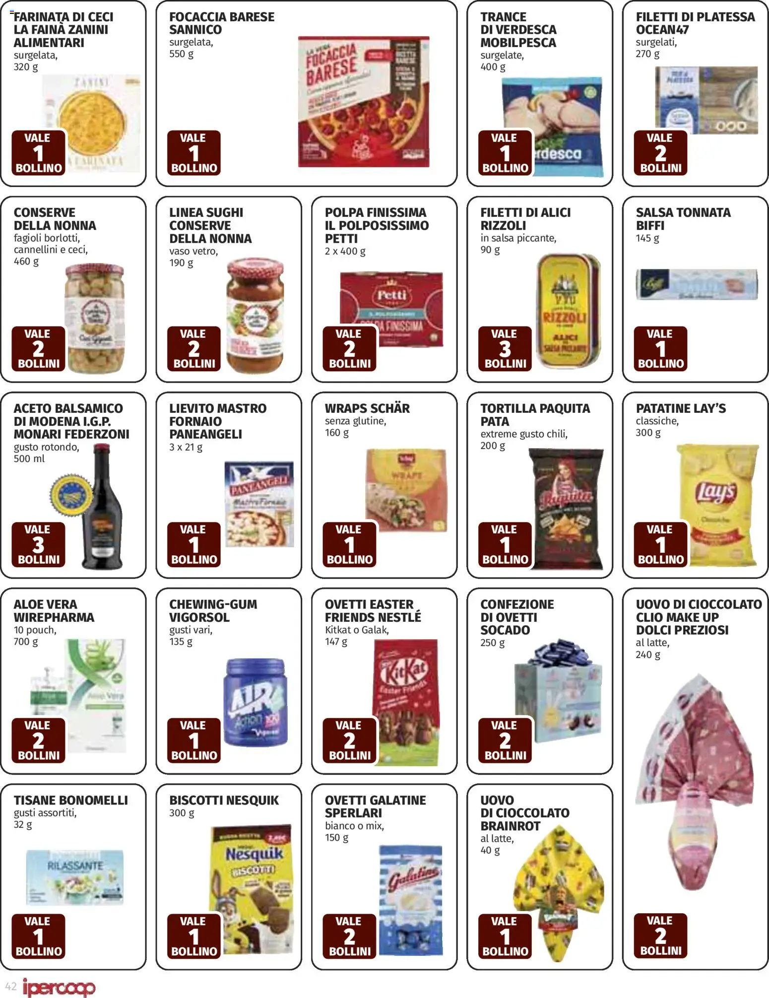 Volantino Ipercoop del 12.03.2026 | Pagina: 42 | Prodotti: Cioccolato, Biscotti, Ceci, Vaso