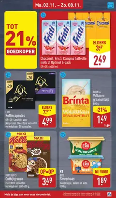 Chocomel, Fresti, Campina halfvolle melk of Optimel 6-pack, OP=OP. 6x200 ml. - Voorbeeld van een folder van Aldi, geldig van 02-11-2026 | Pagina: 23