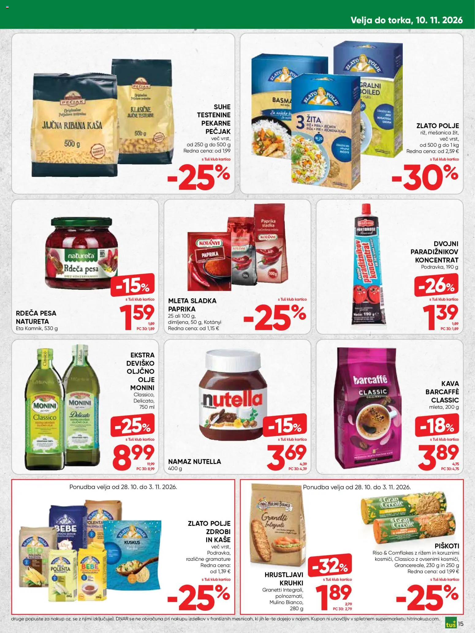Novi Tuš katalog ponudbe – veljaven od 28.10.2026 | Stran: 15