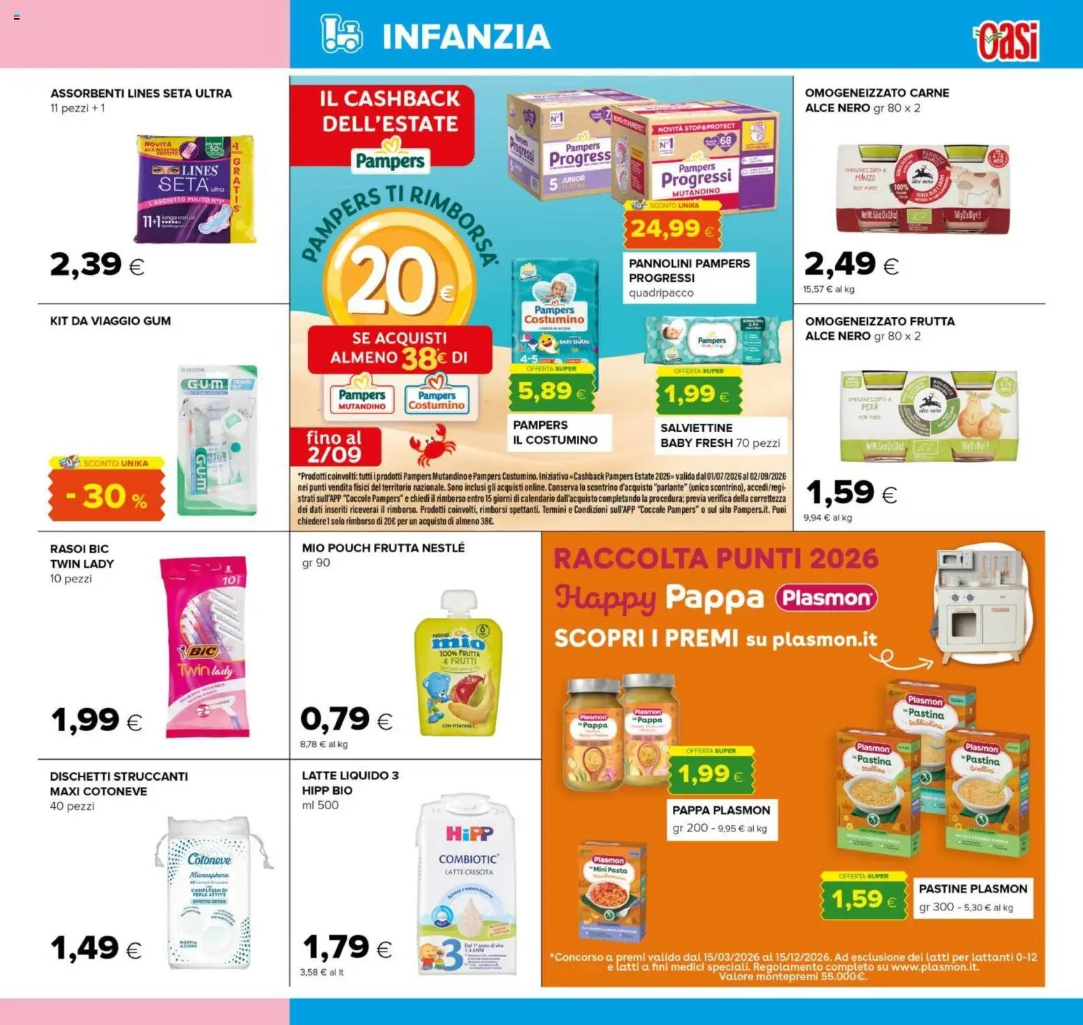 Volantino Oasi del 29/07/2026 | Pagina: 27 | Prodotti: Manzo, Dischetti struccanti, Latte, Pampers