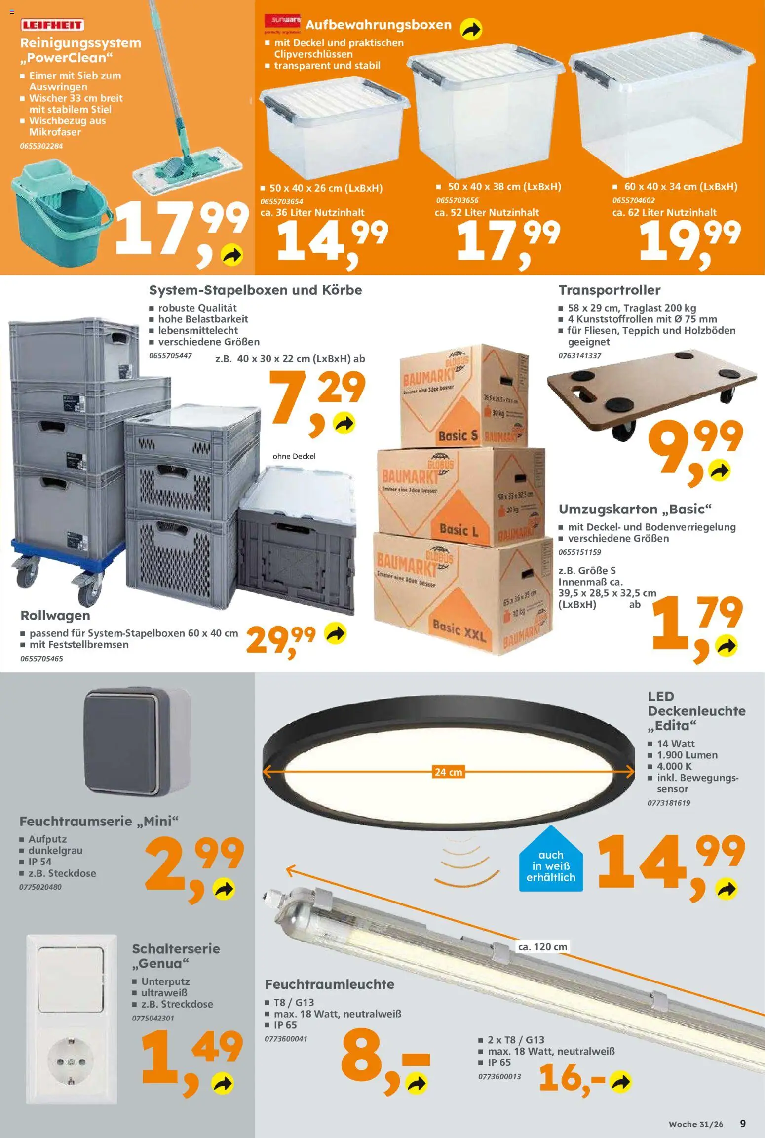 Globus Baumarkt Prospekt Weinstadt-Endersbach – gültig ab 27.07.2026 | Seite: 9 | Produkte: Steckdose, Teppich