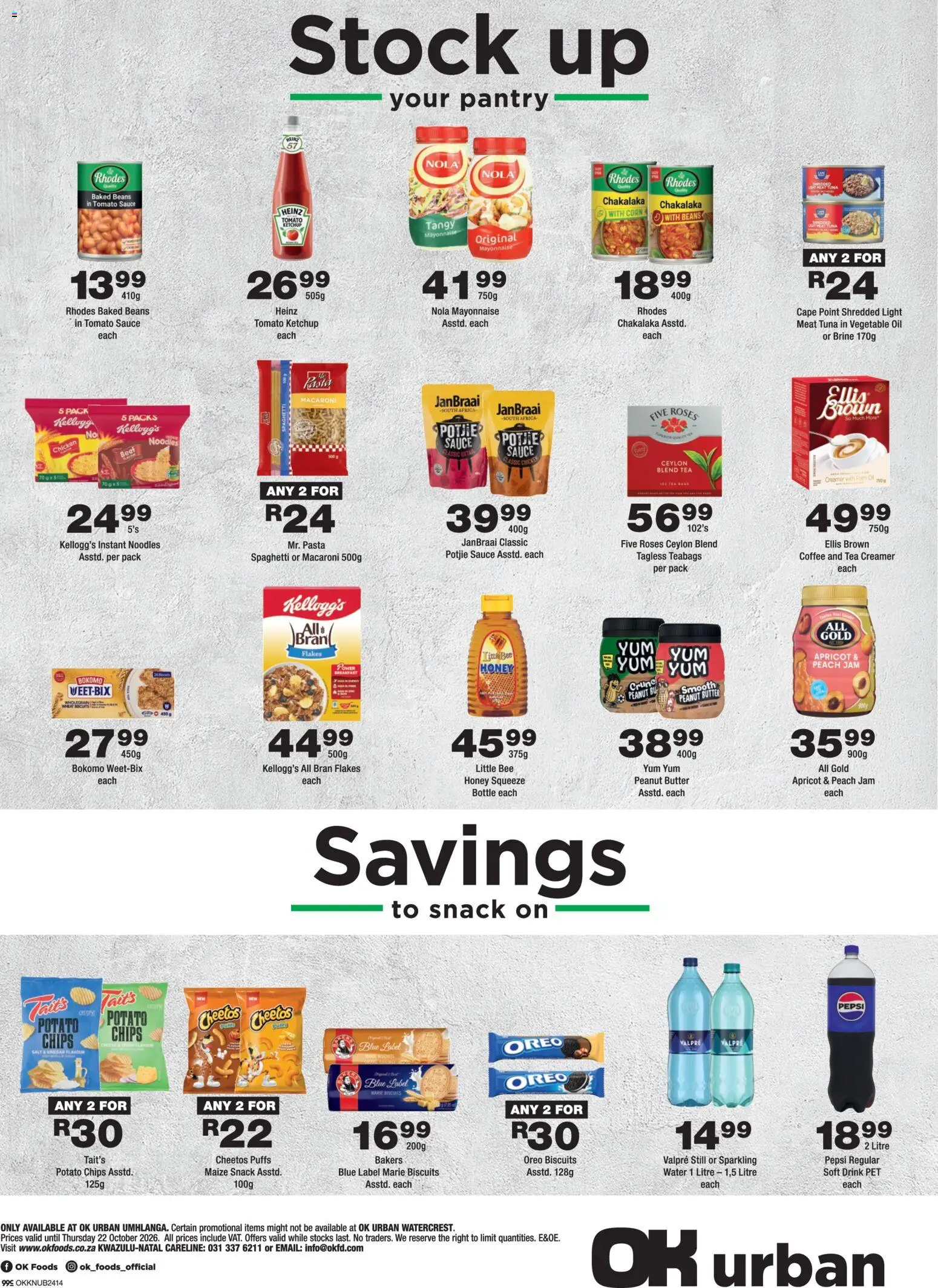 New OK Foods catalogue – valid from 14/10/2026 | Page: 4 | Products: Tuna, Vinegar, Tomato sauce, Salt