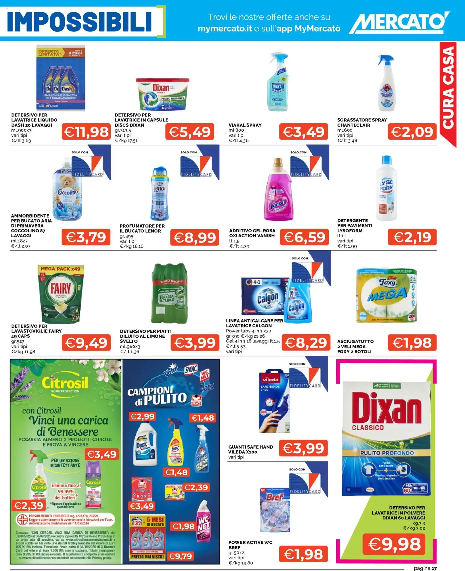 Volantino Mercatò del 13/08/2026 | Pagina: 17 | Prodotti: Detergente, Piatti, Limone, Guanti