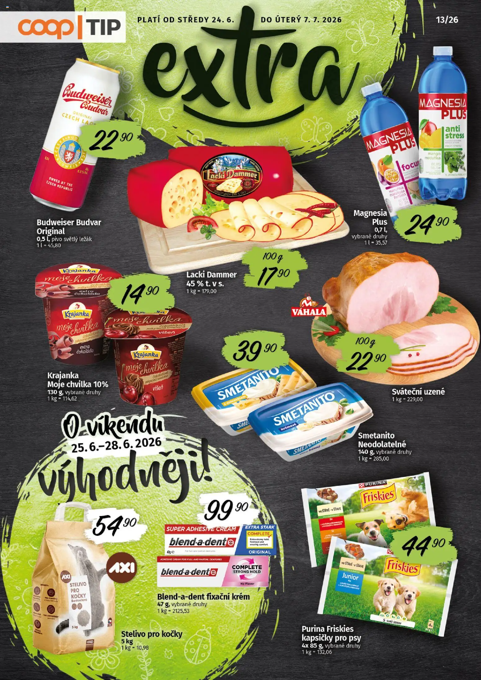 Coop leták - Tip Extra od 24.06.2026 | Strana: 1 | Produkty: Čokoláda, Krém, Stelivo, Zakysaná smetana