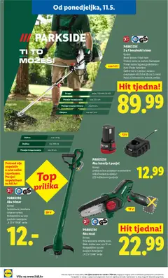 Lidl Priče iz mog vrta - Pregled kataloga iz trgovine Lidl, vrijedi od 11.05.2026 | Stranica: 2 | Proizvodi: Baterija, Aku trimer, Pojas, Parkside