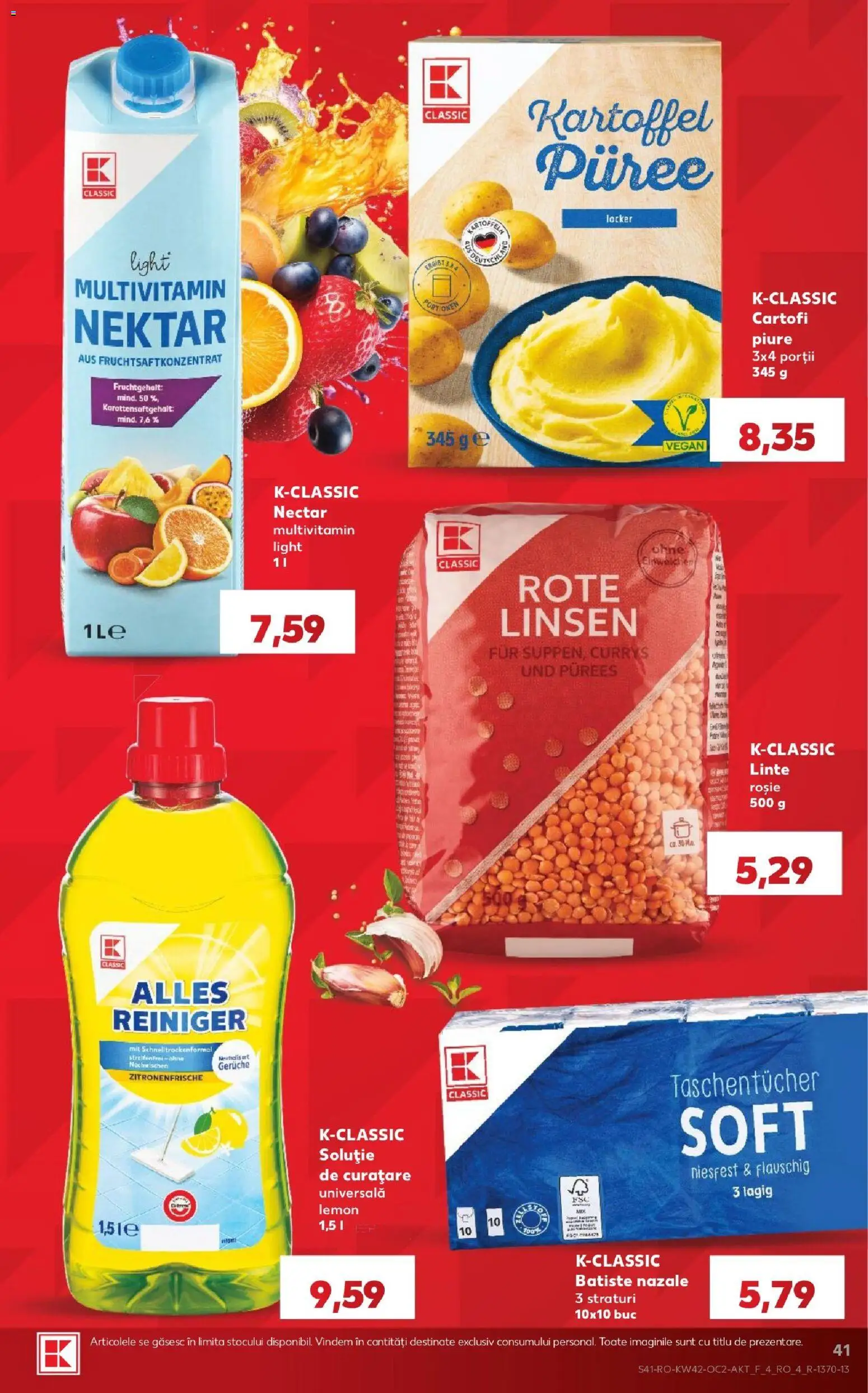 Kaufland Miercurea Ciuc 14.10.2026 - Revista si Oferta | Pagină: 41 | Produse: Linte roșie, Solutie de curatare, Cartofi