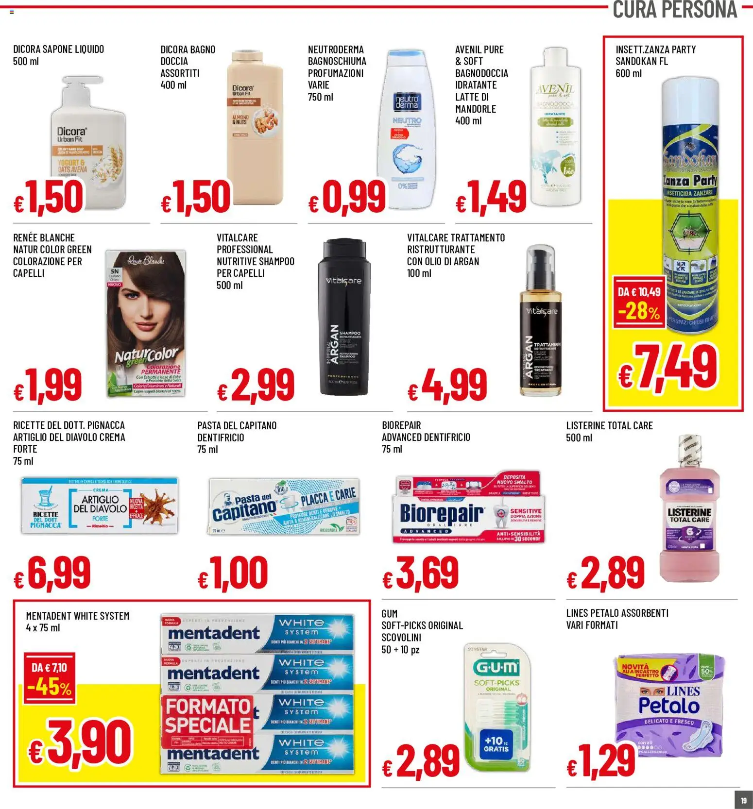 Volantino Famila del 10/08/2026 | Pagina: 19 | Prodotti: Mandorle, Assorbenti, Insetticida, Doccia