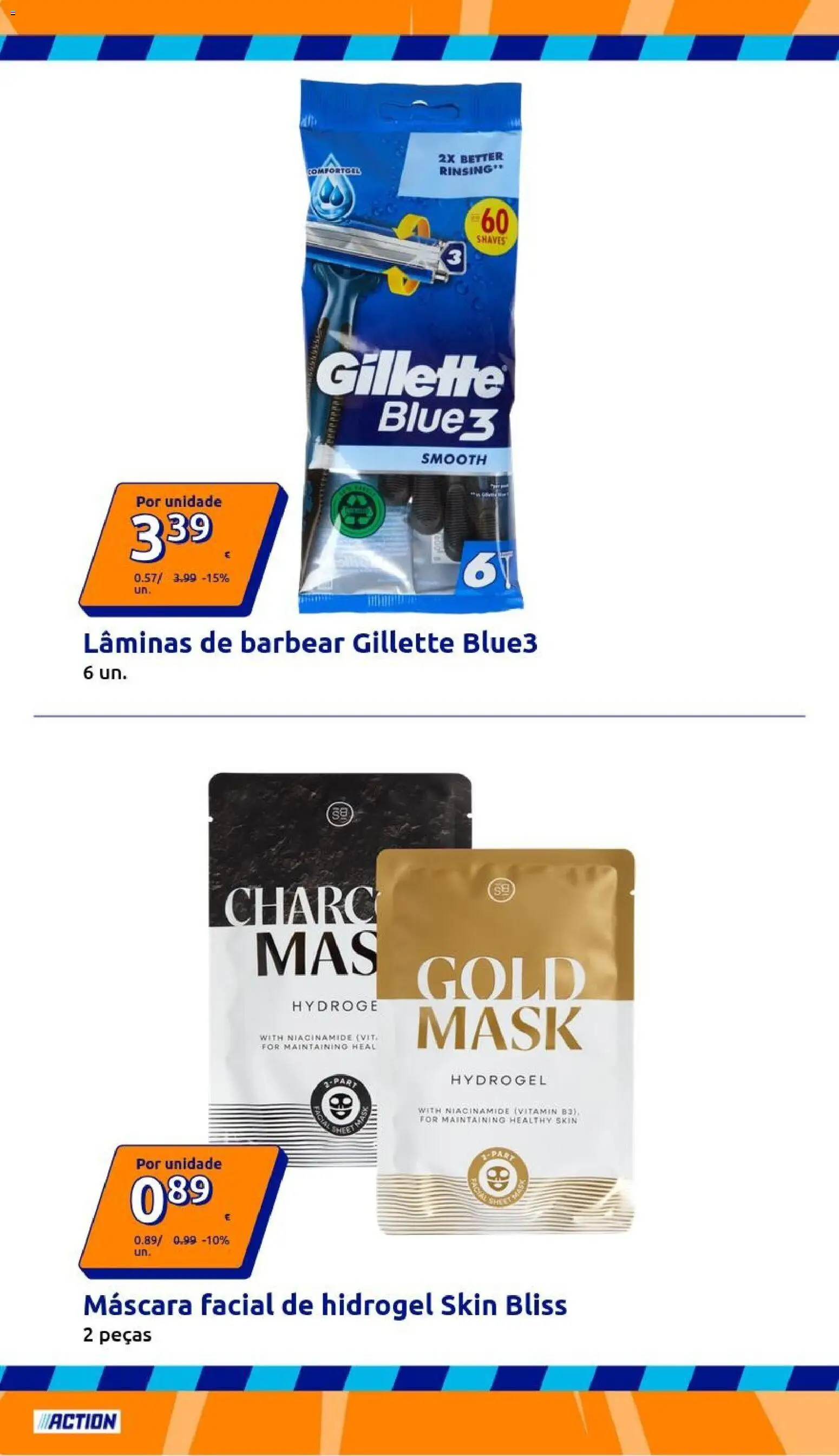 Action folheto │ válido de 06.05.2026 | Página: 2 | Produtos: Máscara facial, Lâminas de barbear