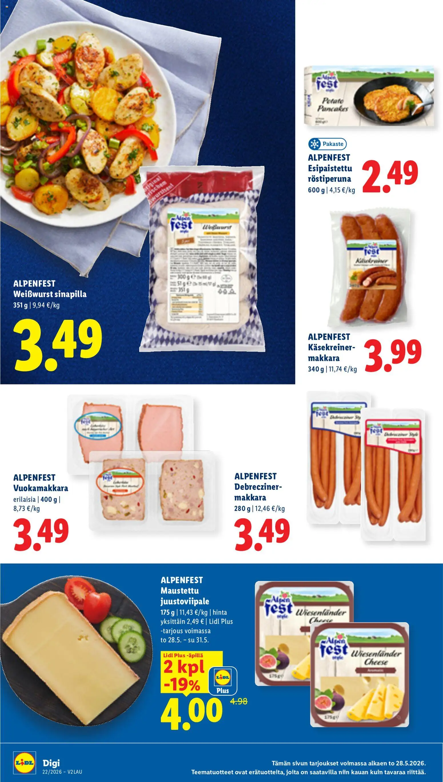 Lidl tarjoukset – voimassa 28.05.2026 alkaen | Sivu: 10 | Tuotteet: Makkara