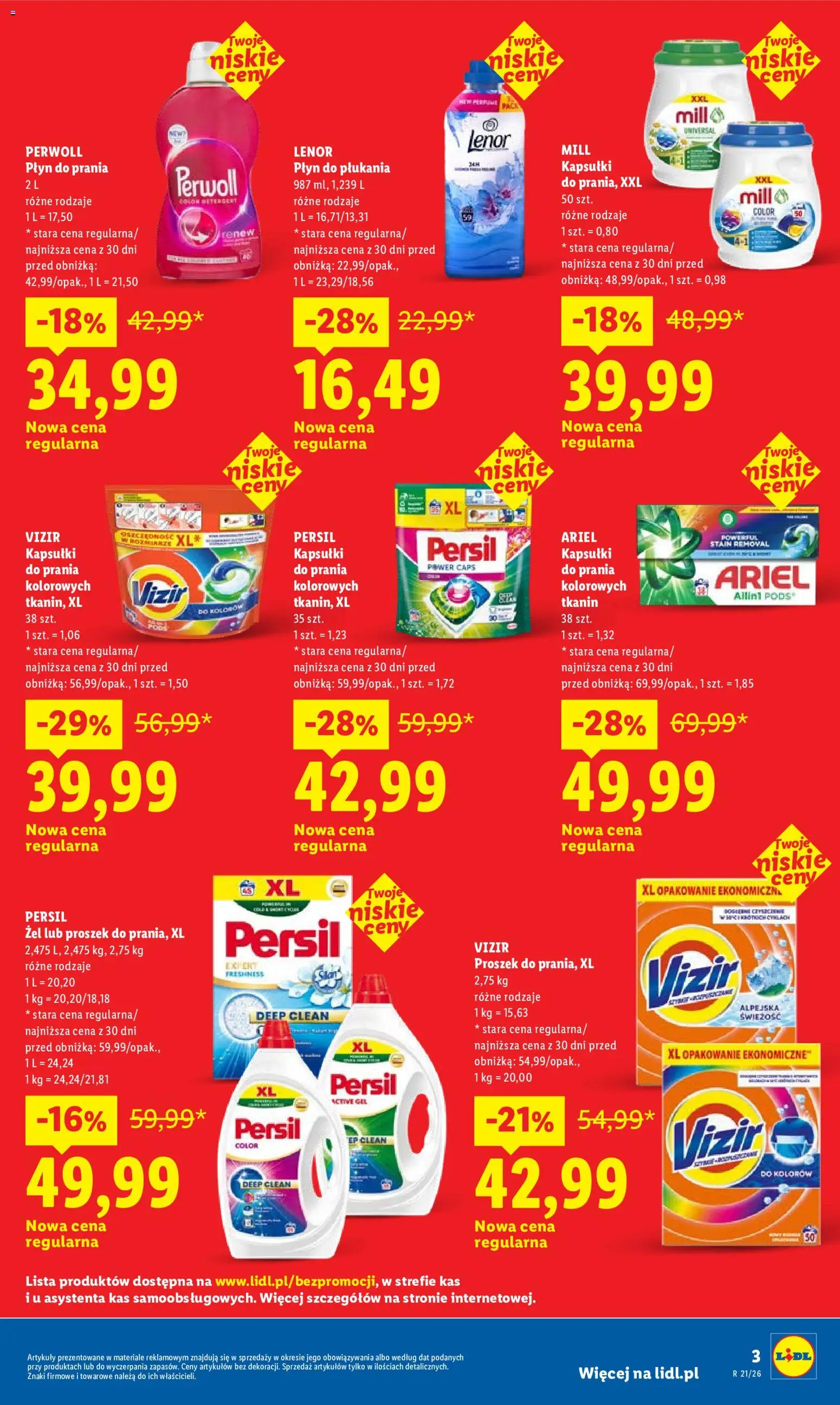 Lidl Polsko leták od 21.05.2026 | Strana: 3 | Produkty: Lenor, Ariel, Perwoll, Persil