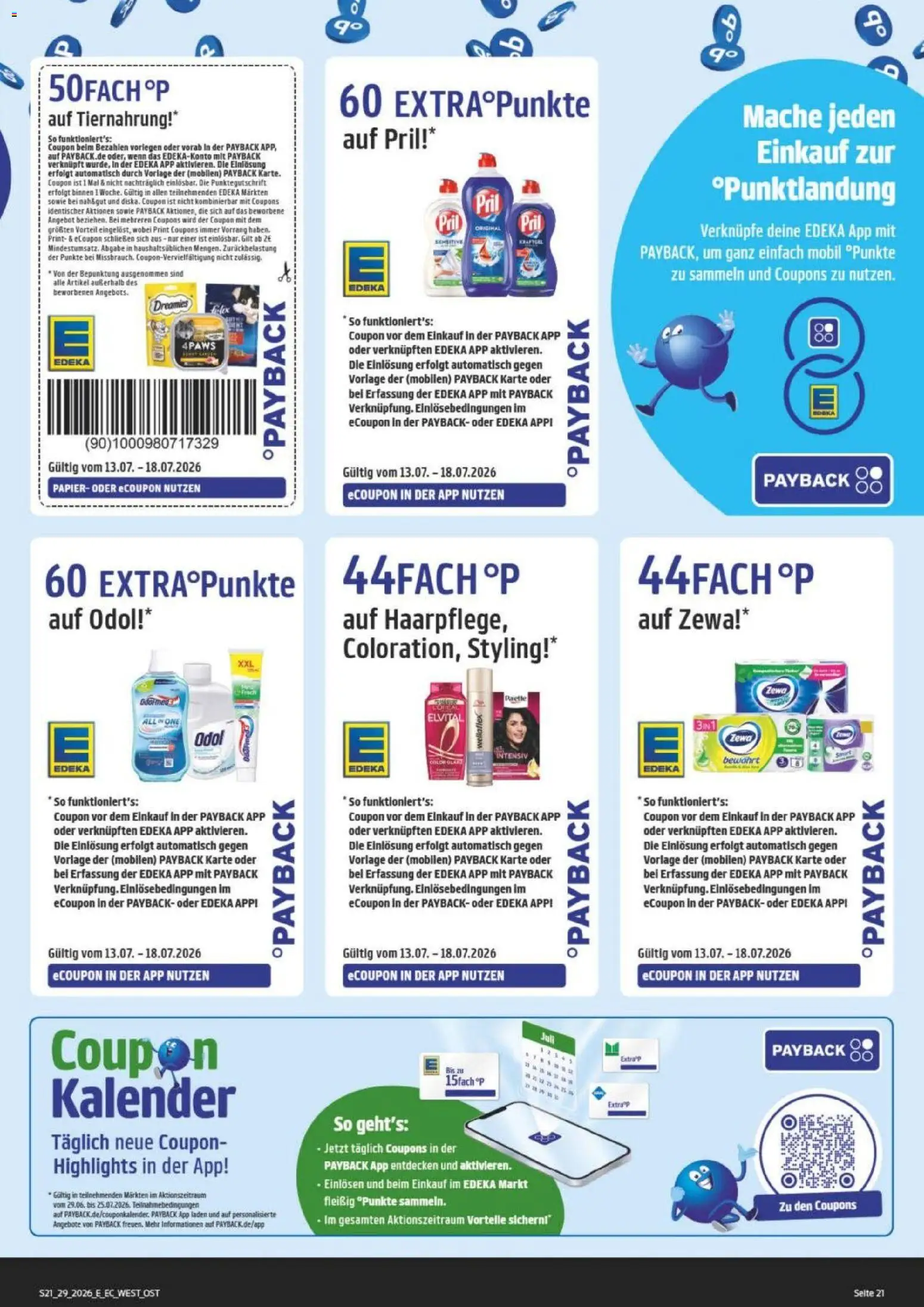 Edeka Prospekt Verrückter Preis – gültig ab 13.07.2026 | Seite: 21 | Produkte: Zewa, Pril