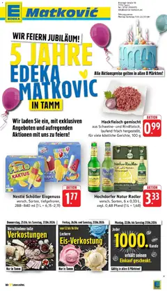 Hochdorfer Natur Radler, versch. Sorten, 6 x 0,33 L, zzgl. 0,48 Pfand (1 L = 1,68) ab 21.06.2026 gültig | Seite: 12 | Produkte: Radler, Uhr, Hackfleisch