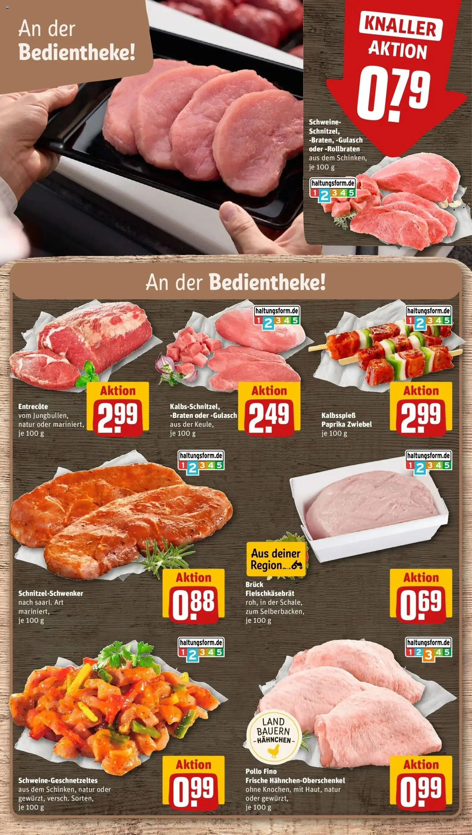 REWE Prospekt ab 24.08.2026 zum Blättern » Angebote | Seite: 8 | Produkte: Hahnchen, Entrecote, Paprika, Gulasch