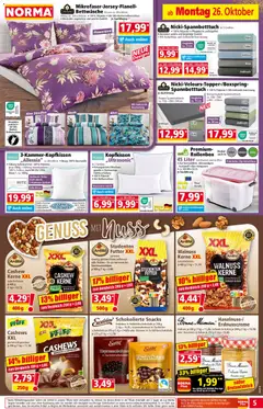Norma Prospekt ab 26.10.2026 gültig | Seite: 5 | Produkte: Erdnüsse, Öl, Box, Kopfkissen
