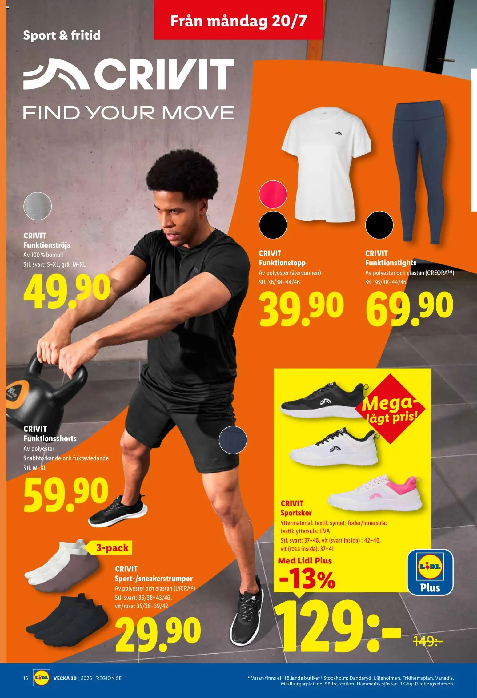 Lidl reklamblad aktuell från 20/07/2026 | Sida: 21 | Produkter: Sportskor, T-shirt, Leggings, Sneakers