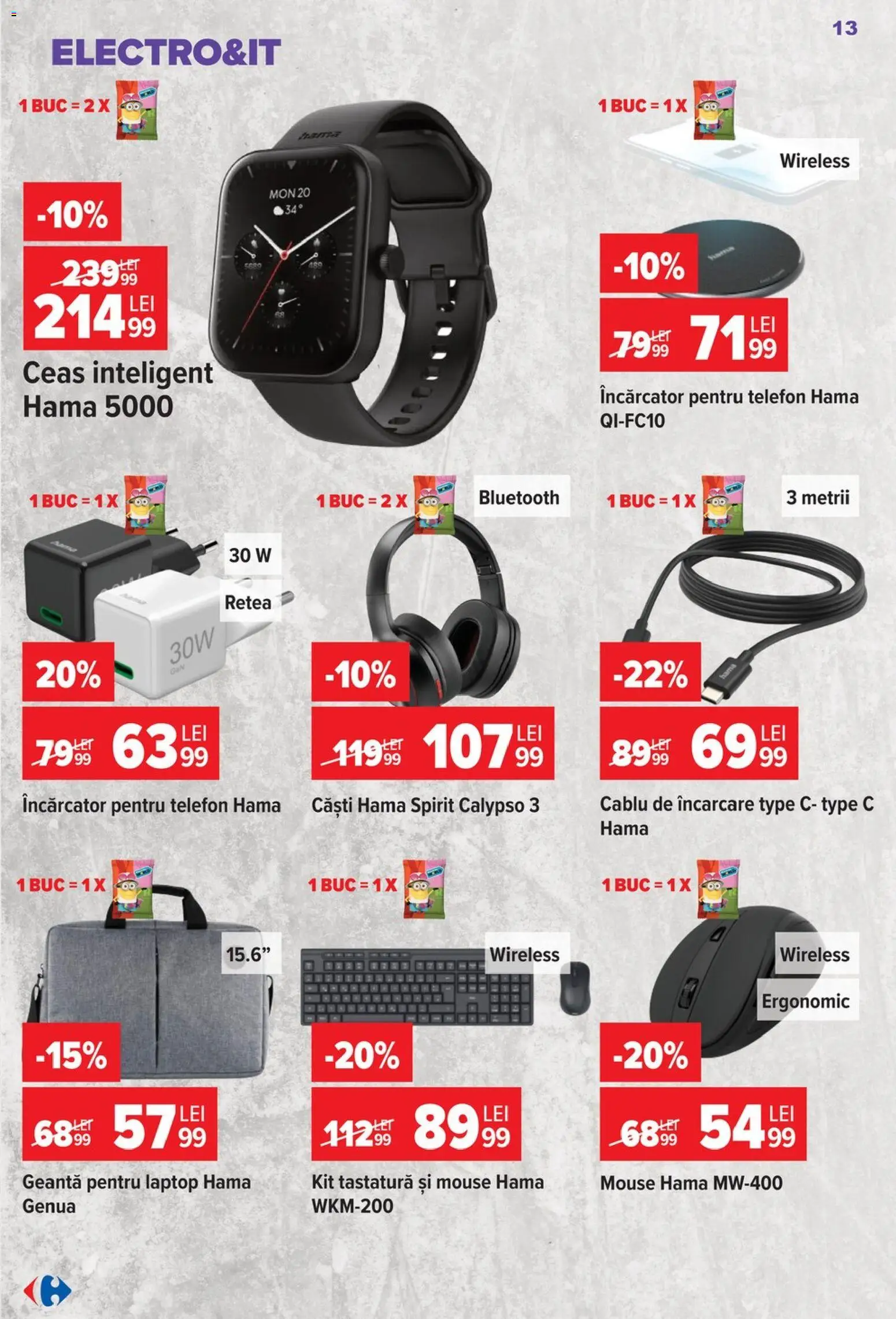 Noul catalog Carrefour – valabil de la 30.09.2026 | Pagină: 13 | Produse: Laptop, Tastatură, Căști, Geantă