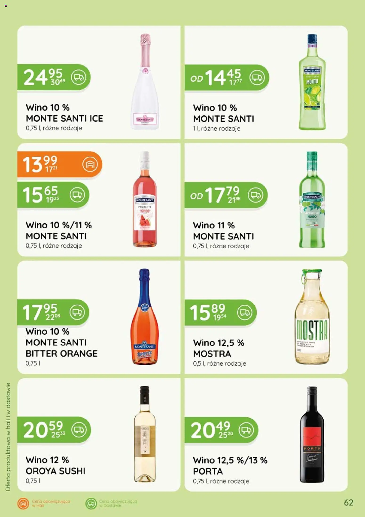 Eurocash gazetka - Katalog Alkoholowy od 01.06.2026 | Strona: 62 | Produkty: Sushi, Monte Santi, Wino