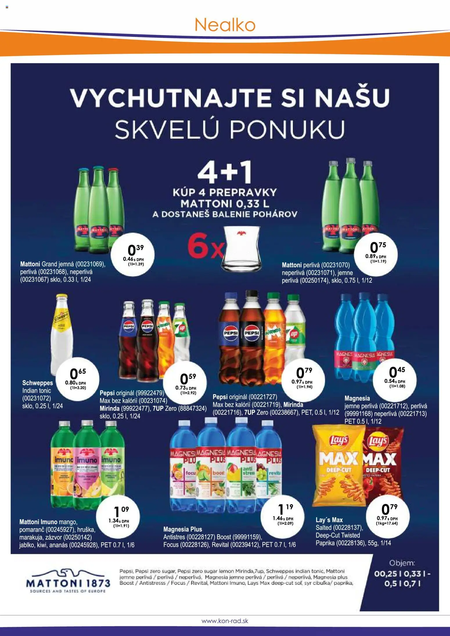 Nové KON - RAD akcie – leták je platný od 01.09.2026 | Strana: 22 | Produkty: Syr, Zázvor, Mattoni, Mirinda