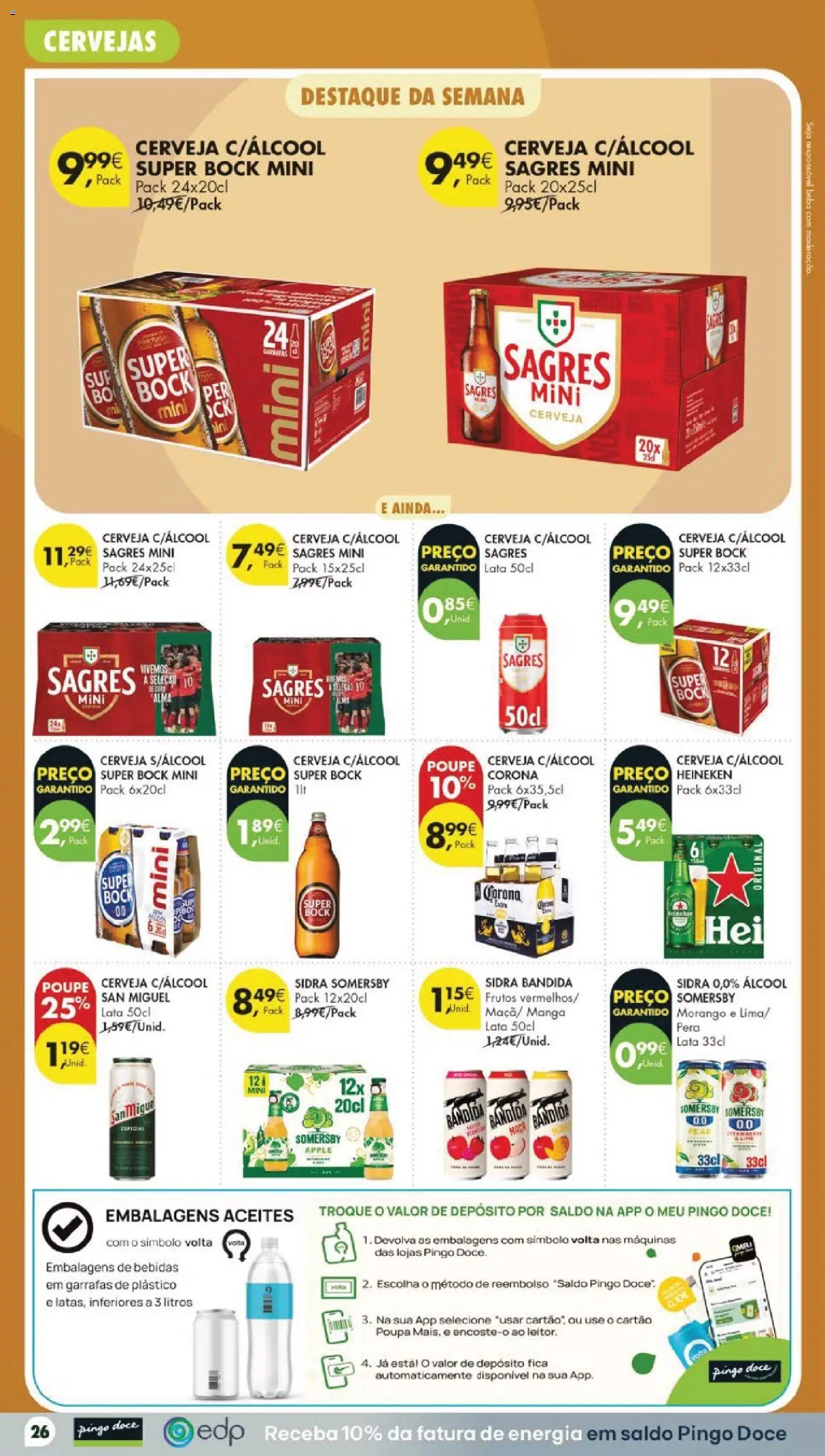 Pingo Doce folheto │ válido de 21/07/2026 | Página: 34 | Produtos: Super bock, Cerveja, Somersby