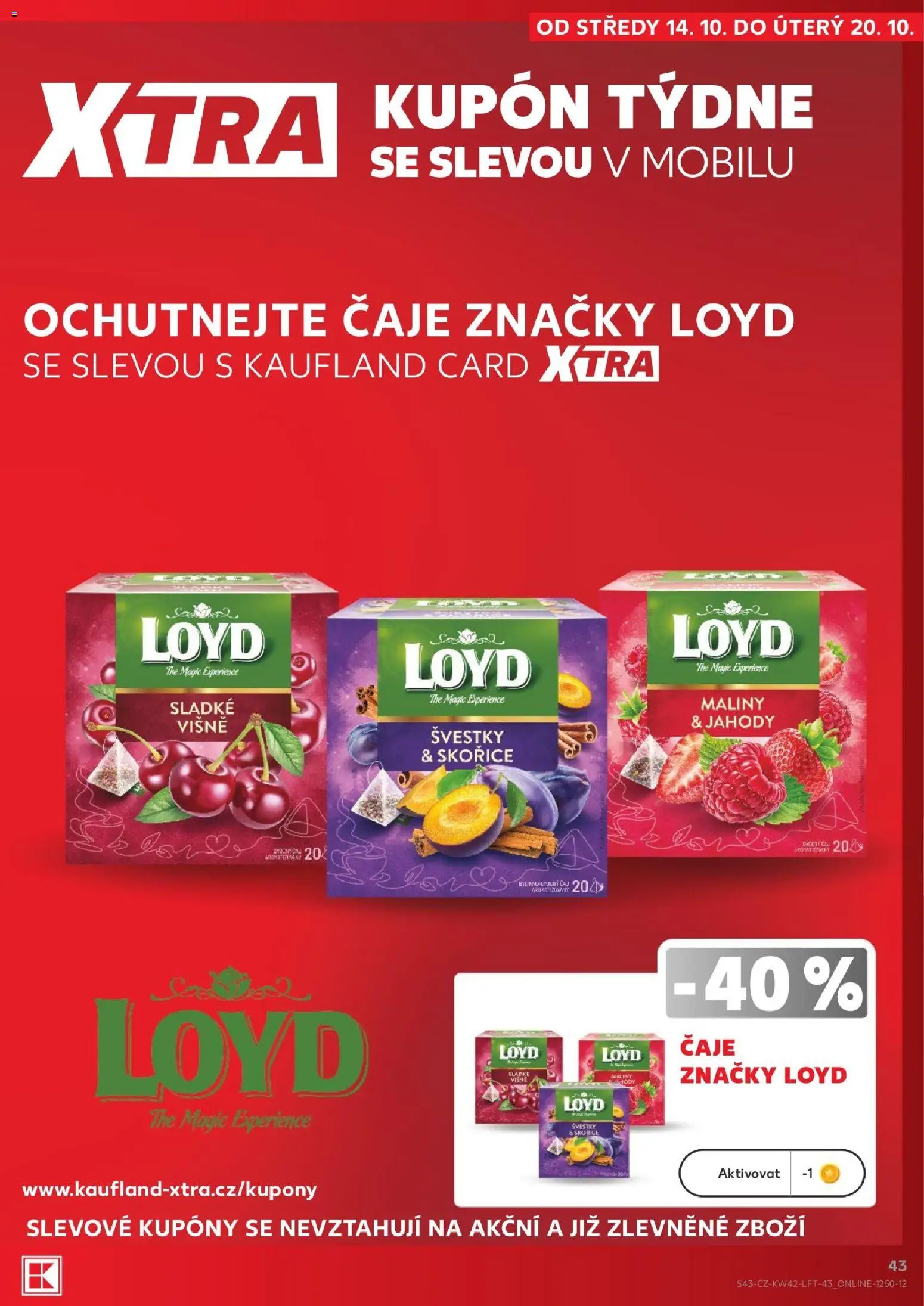 Kaufland leták - Plzeň Bory od 14.10.2026 | Strana: 43 | Produkty: Švestky, Jahody, Maliny, Čaje