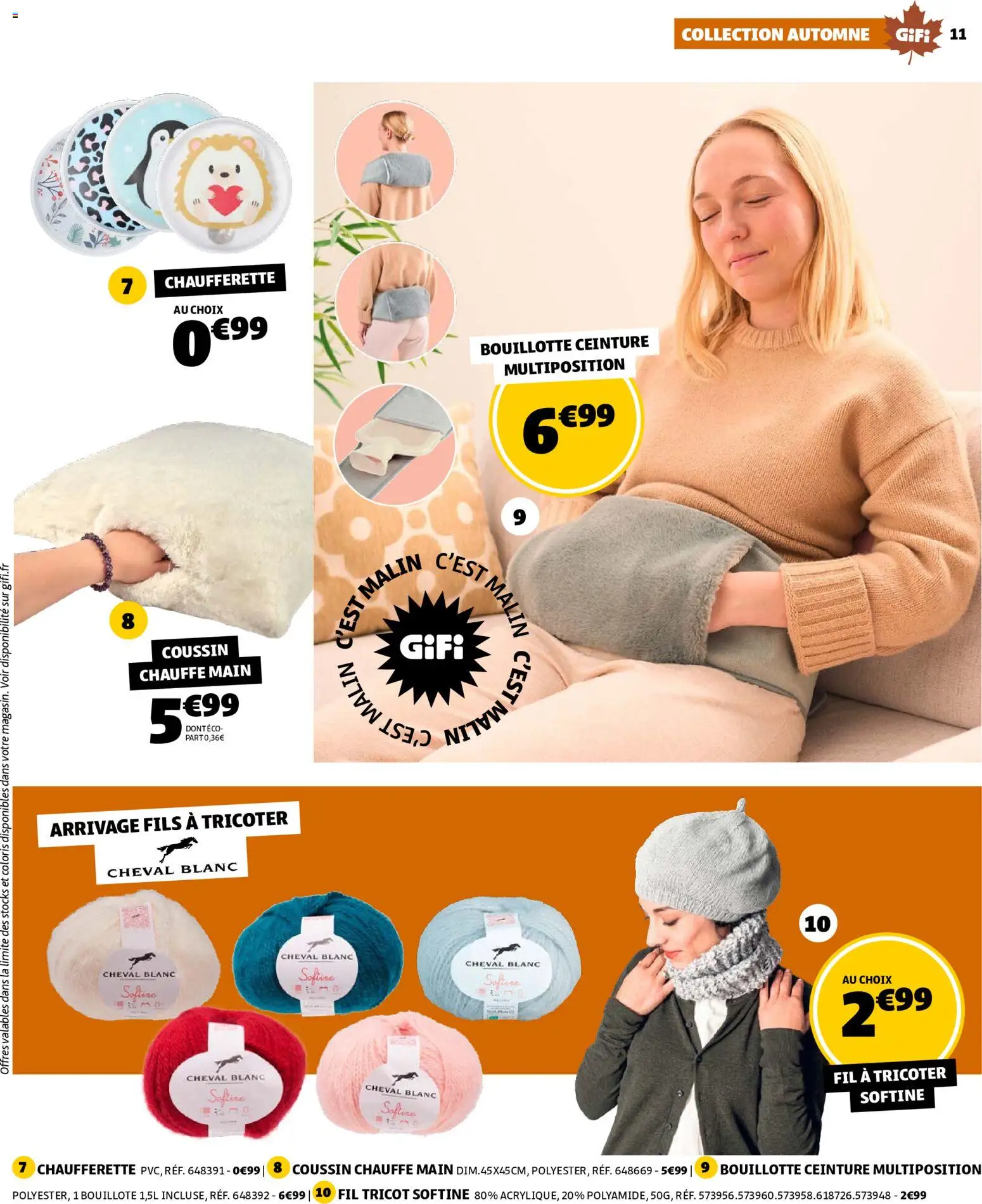 {H1} | Page: 11 | Produits: Ceinture, Chaufferette, Bouillotte