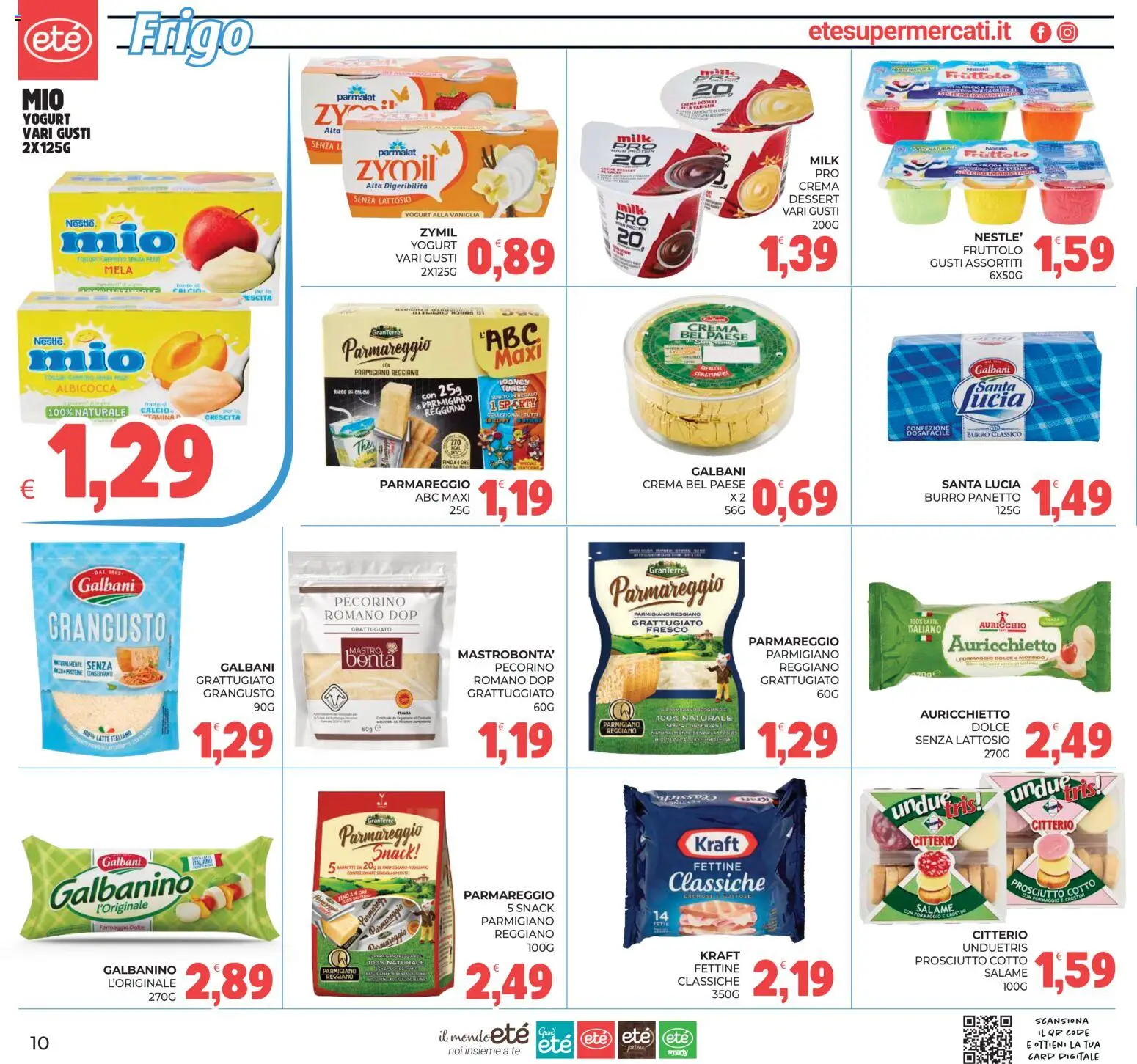 Volantino Eté del 03/07/2026 | Pagina: 10 | Prodotti: Latte, Formaggio, Parmigiano reggiano, Parmigiano