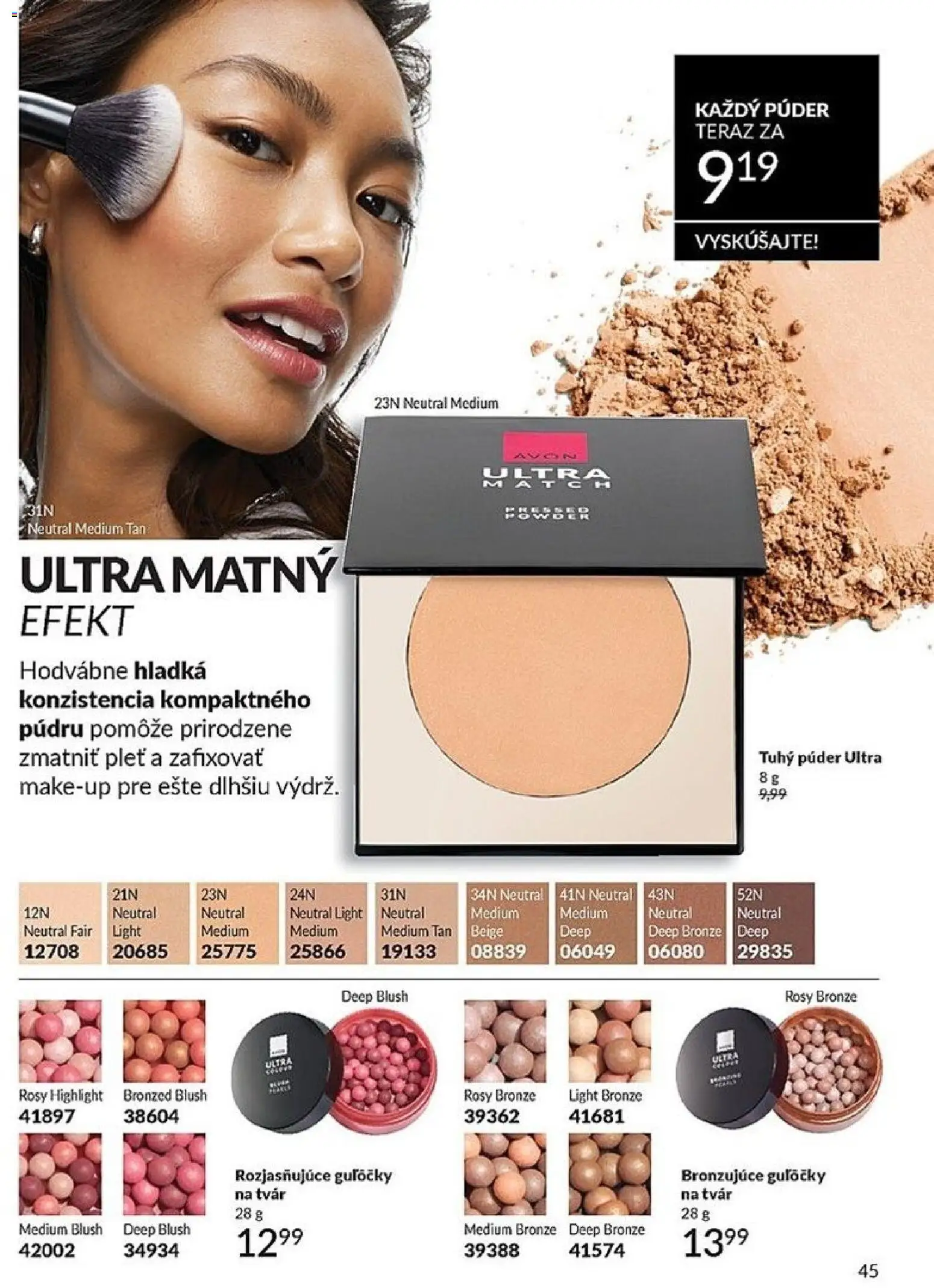 Nové Avon akcie – leták je platný od 01.06.2026 | Strana: 45 | Produkty: Púder