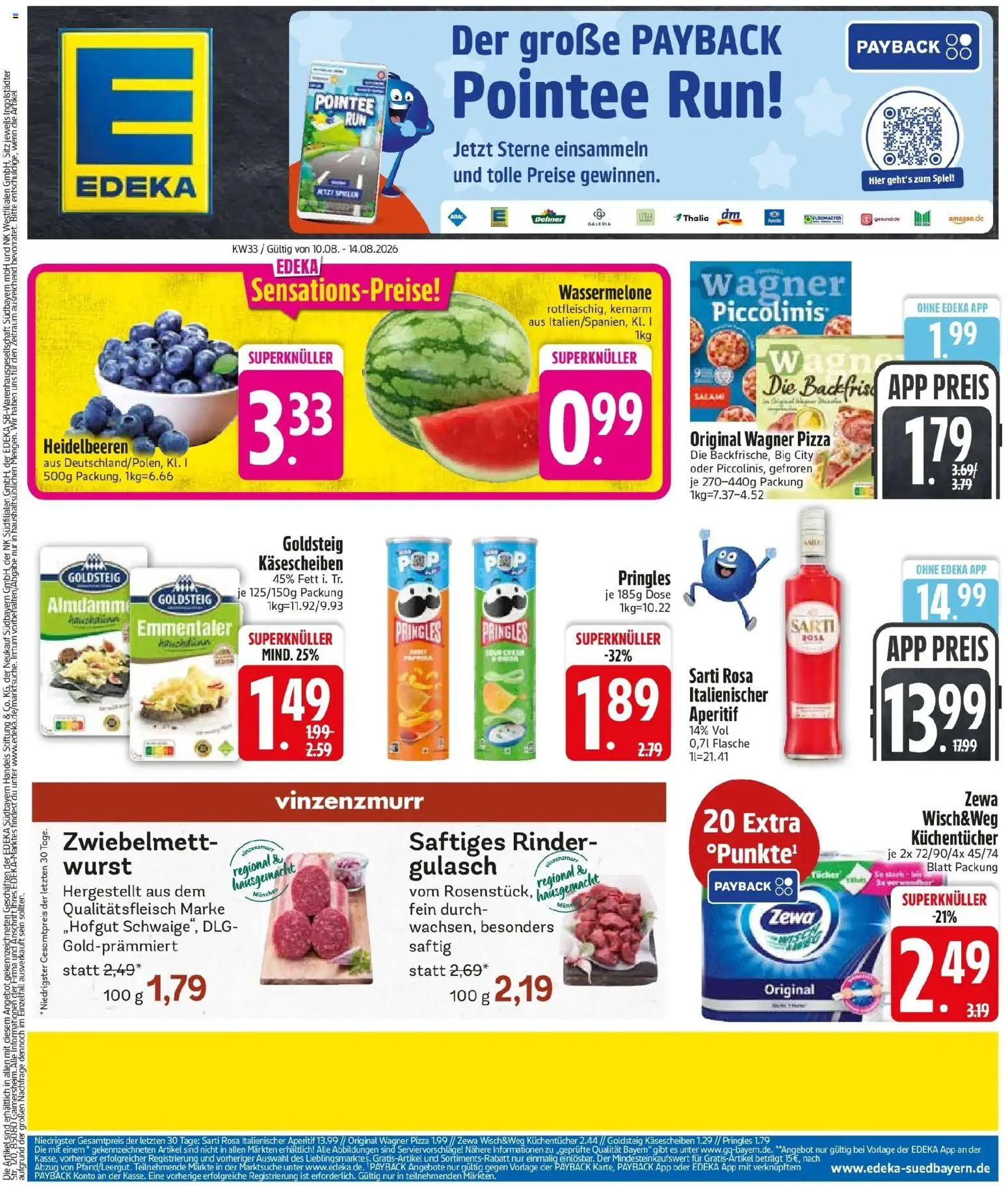 Edeka Prospekt München (ab 10.08.2026) » Angebote Online | Seite: 3 | Produkte: Zewa, Wagner pizza, Heidelbeeren, Pizza