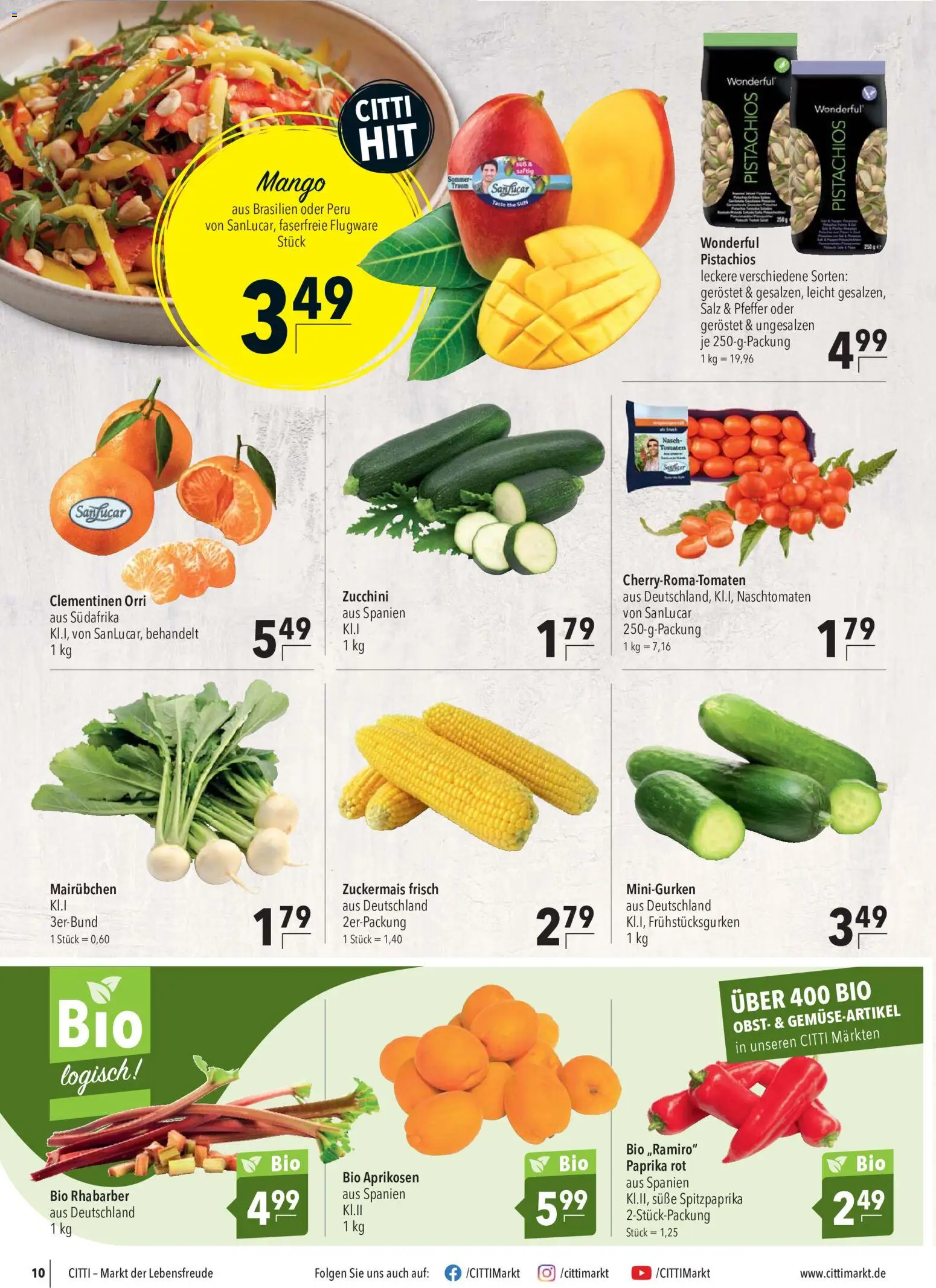 CITTI Markt Prospekt 	 – gültig ab 13.05.2026 | Seite: 10 | Produkte: Paprika rot, Paprika, Pfeffer, Zucchini