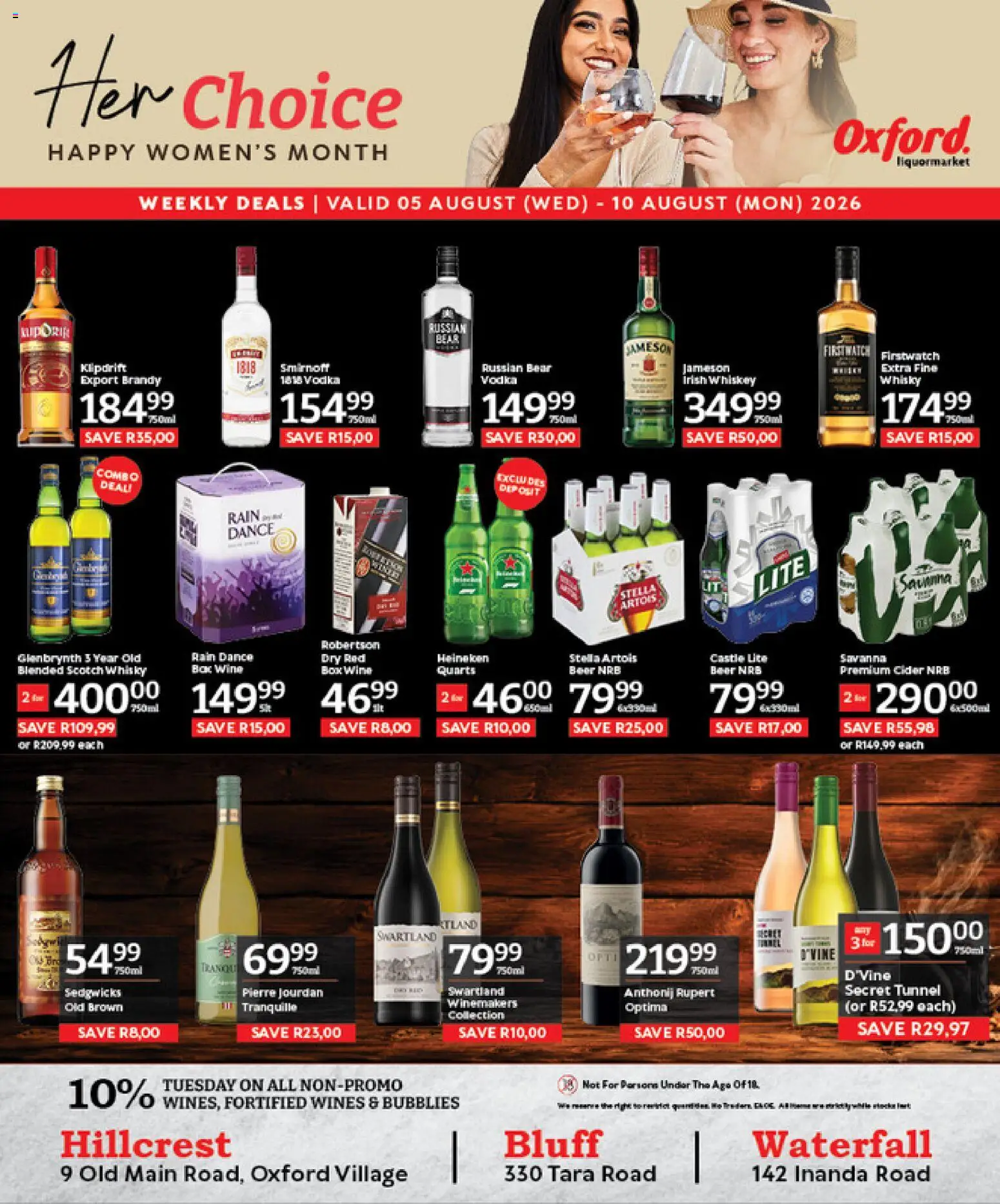 New Oxford Freshmarket catalogue – valid from 02/09/2026 | Page: 4 | Products: Box, Brandy, Cider, Whiskey