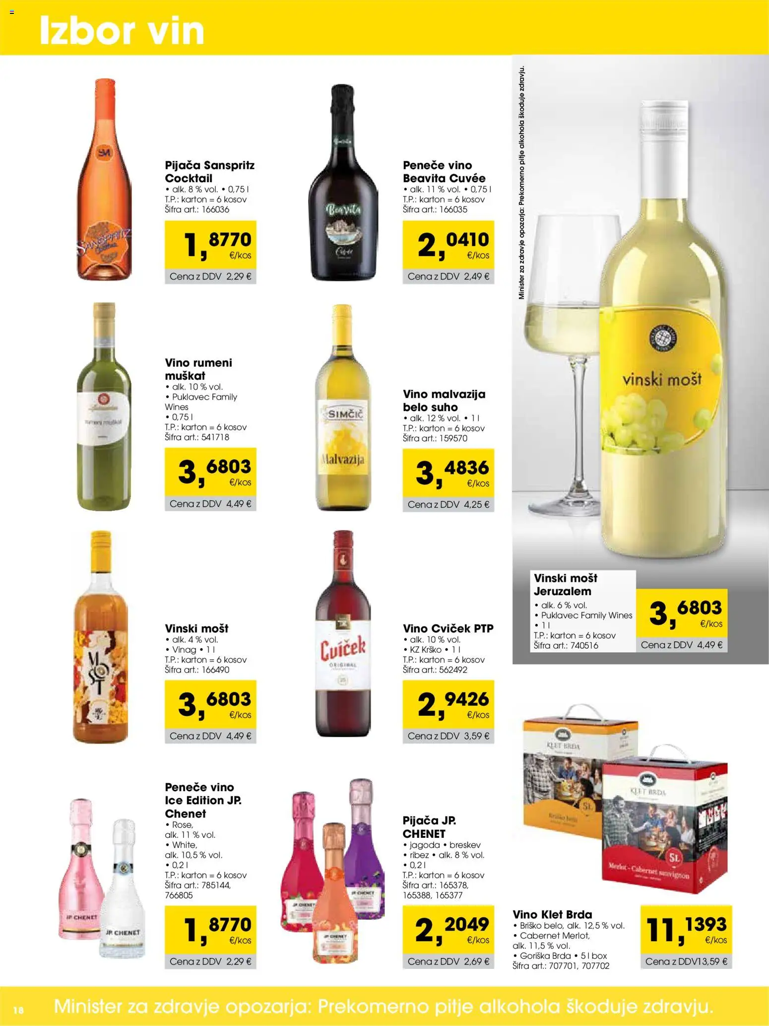 Novi Tuš katalog ponudbe – veljaven od 01.10.2026 | Stran: 18 | Izdelki: Ribez, Vino, Breskev