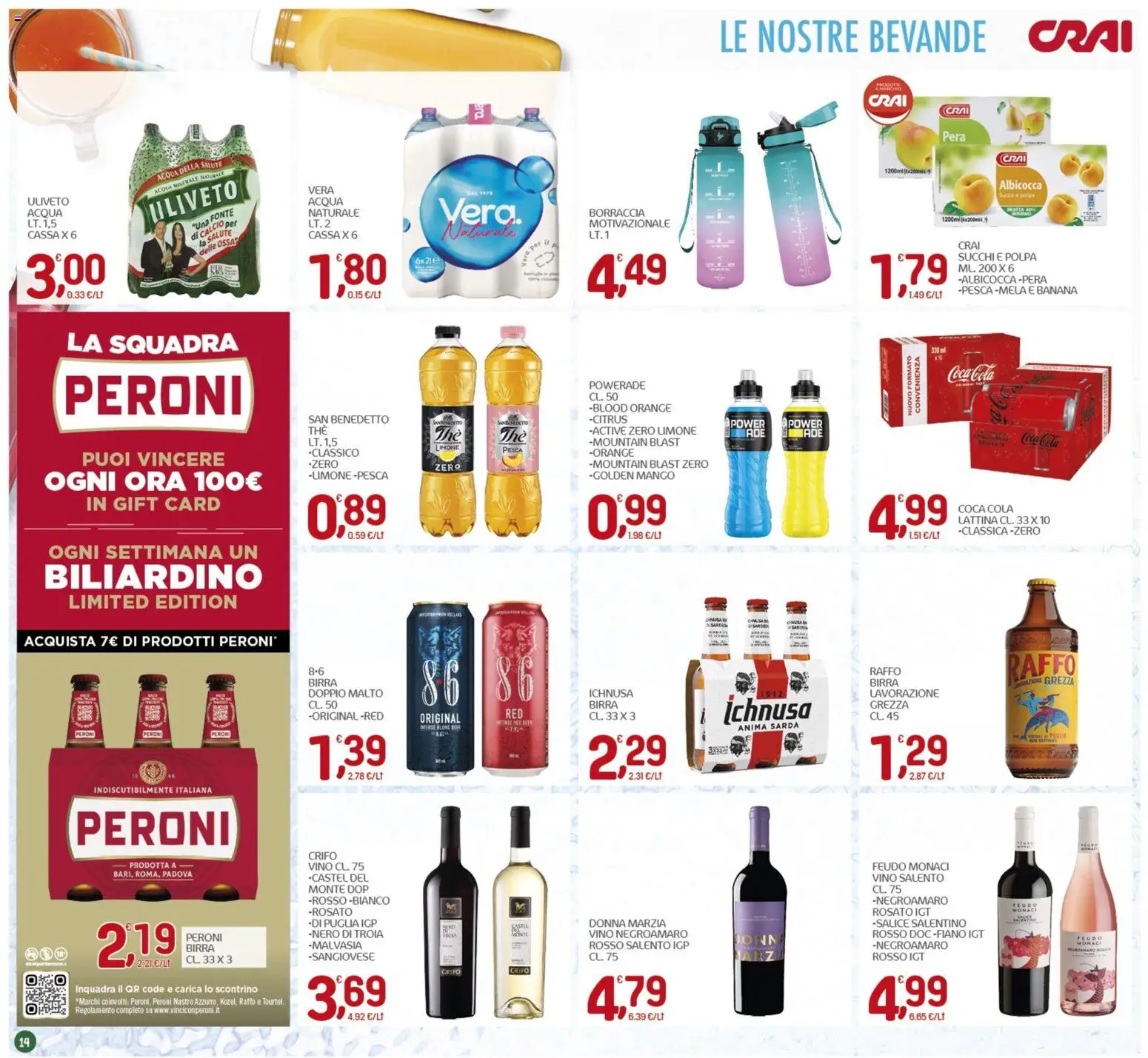 Volantino CRAI del 11.06.2026 | Pagina: 14 | Prodotti: Mango, Acqua minerale, Borraccia, Coca Cola