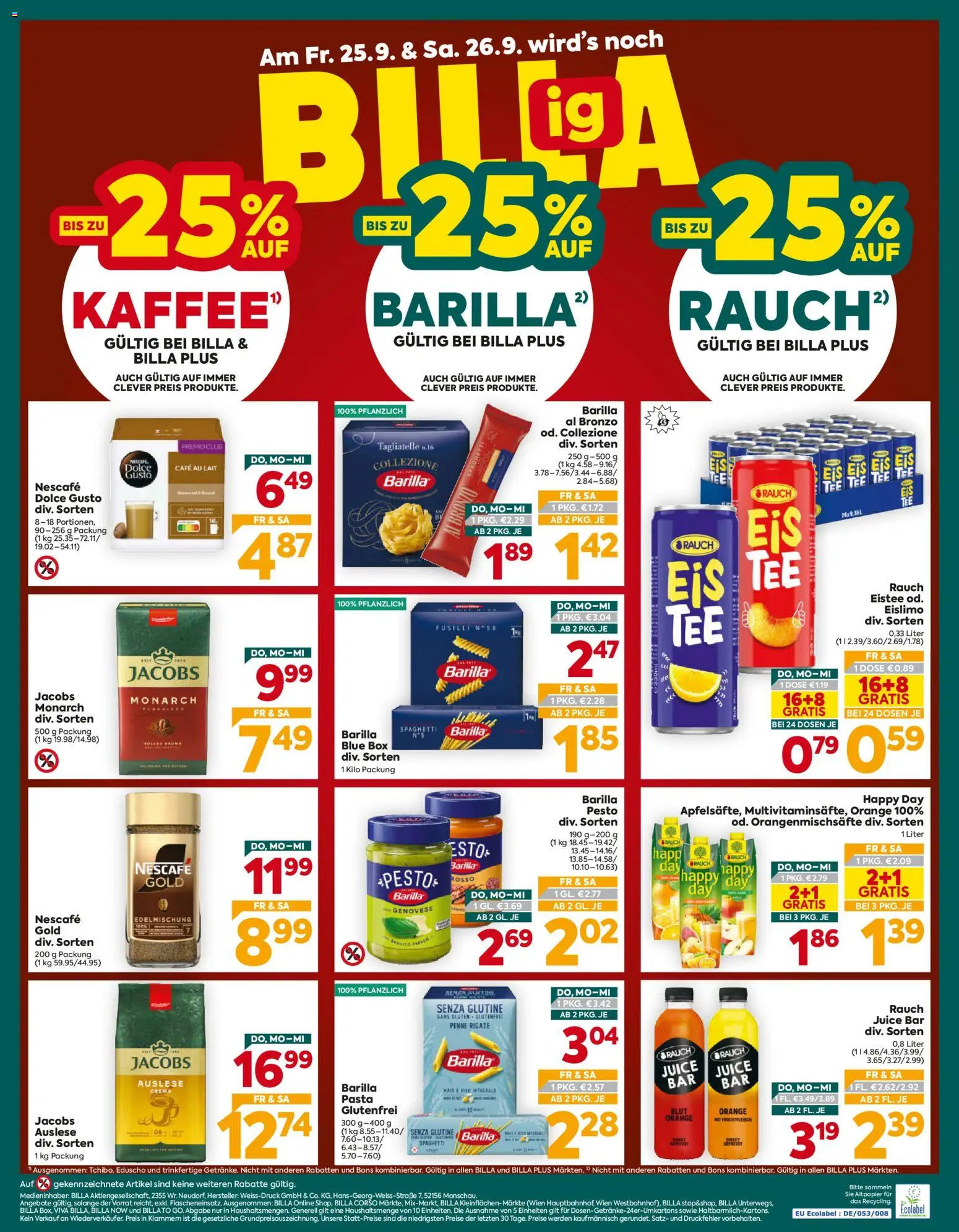 Billa Plus Flugblatt gültig ab 24.09.2026 | Seite: 16