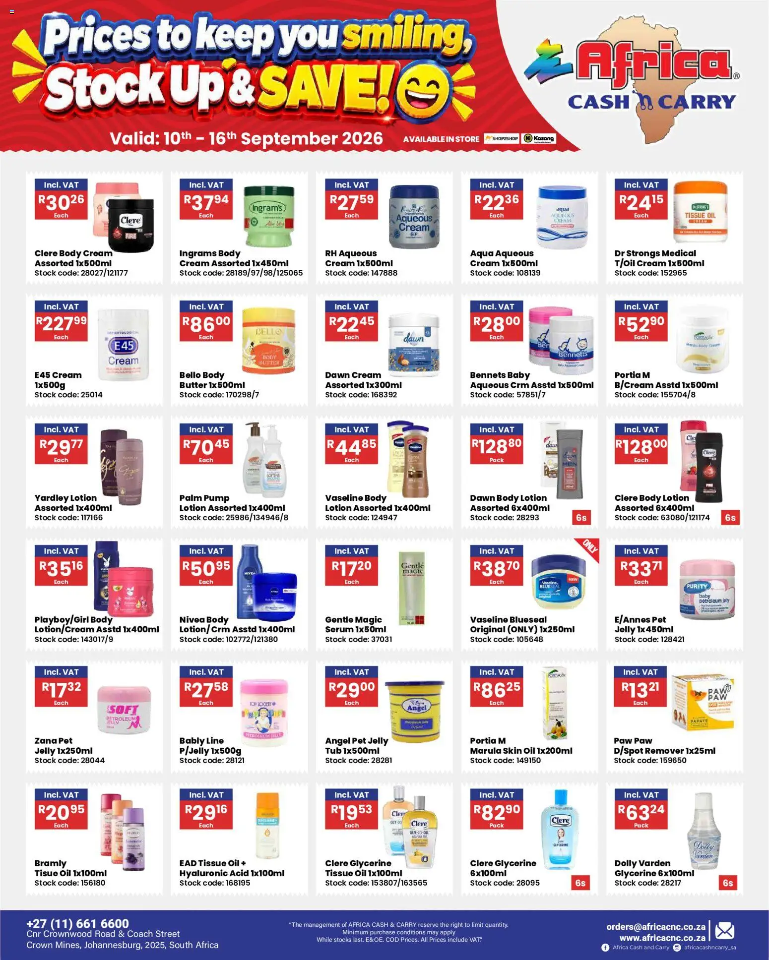 New Africa Cash & Carry catalogue – valid from 10/09/2026 | Page: 5 | Products: Serum, Oil, Stock, Petroleum jelly