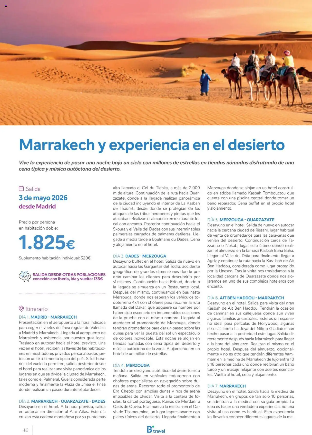 B the travel brand Viajeros Expertos Internacional 2026 │ válido desde el 03/10/2025 | Página: 46 | Productos: Col, Té, Palmeras, Navegación